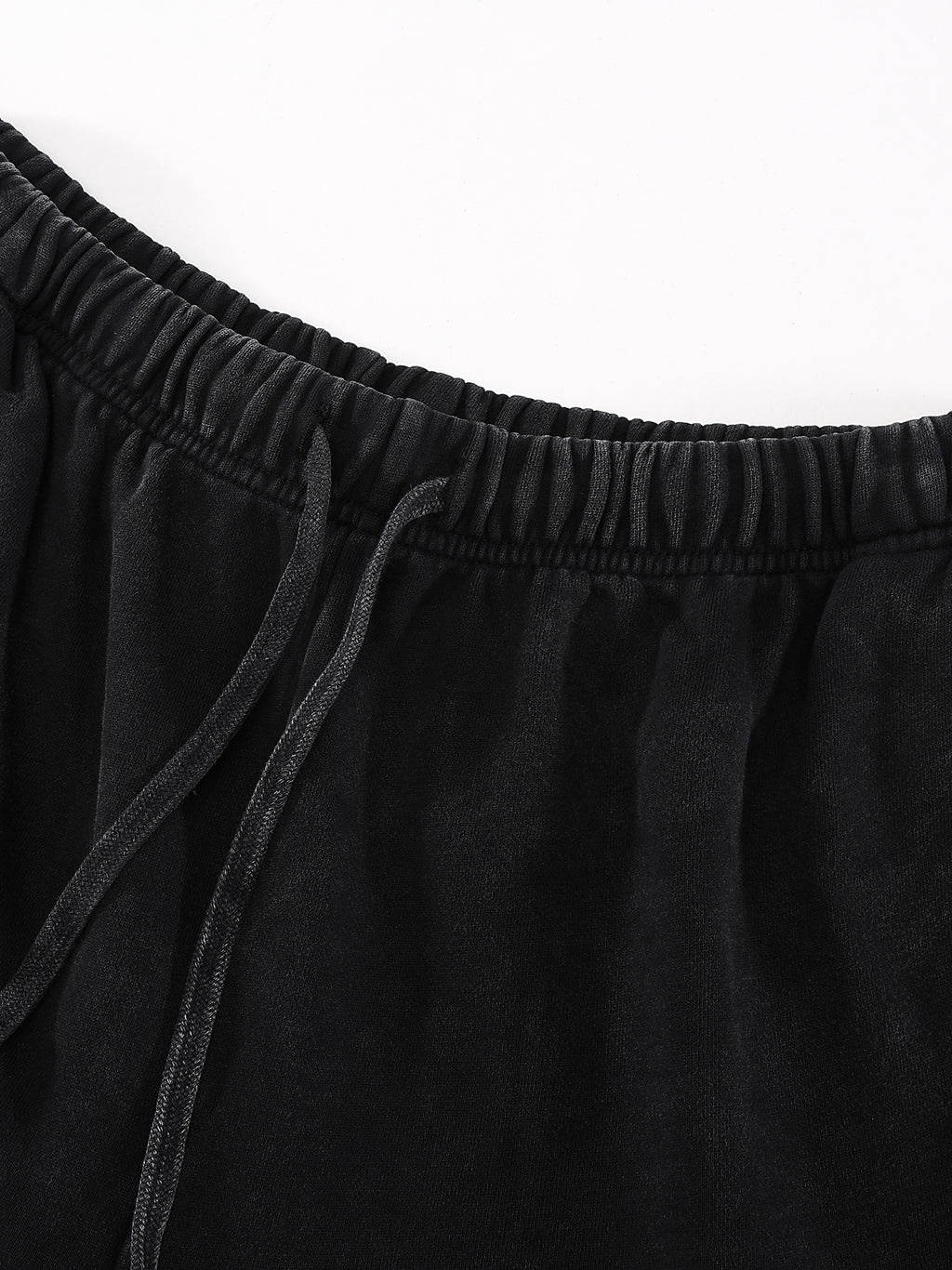 Snow Washed Raw Hem Shorts fabric detail view 1