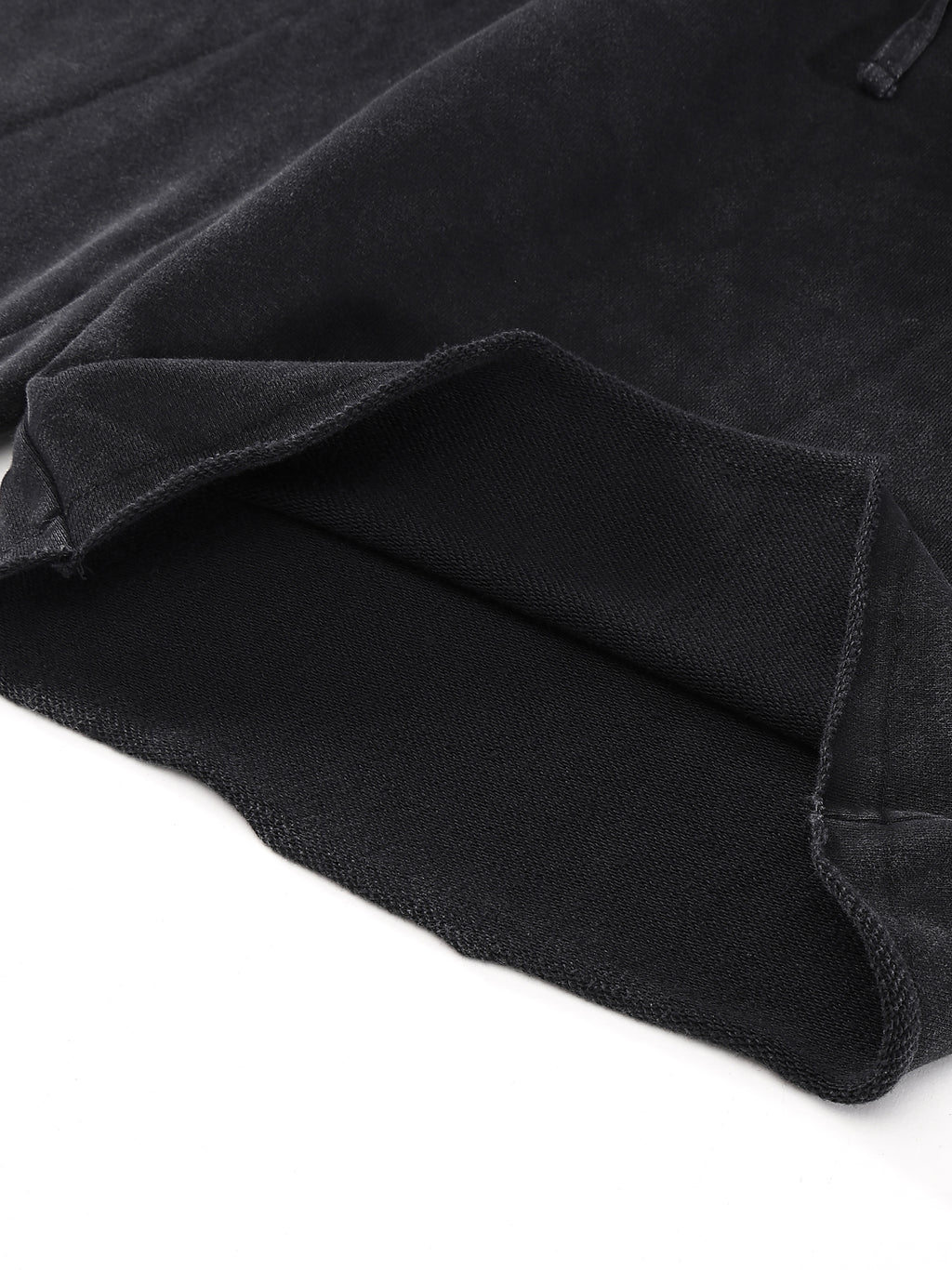 Snow Washed Raw Hem Shorts fabric detail view 3