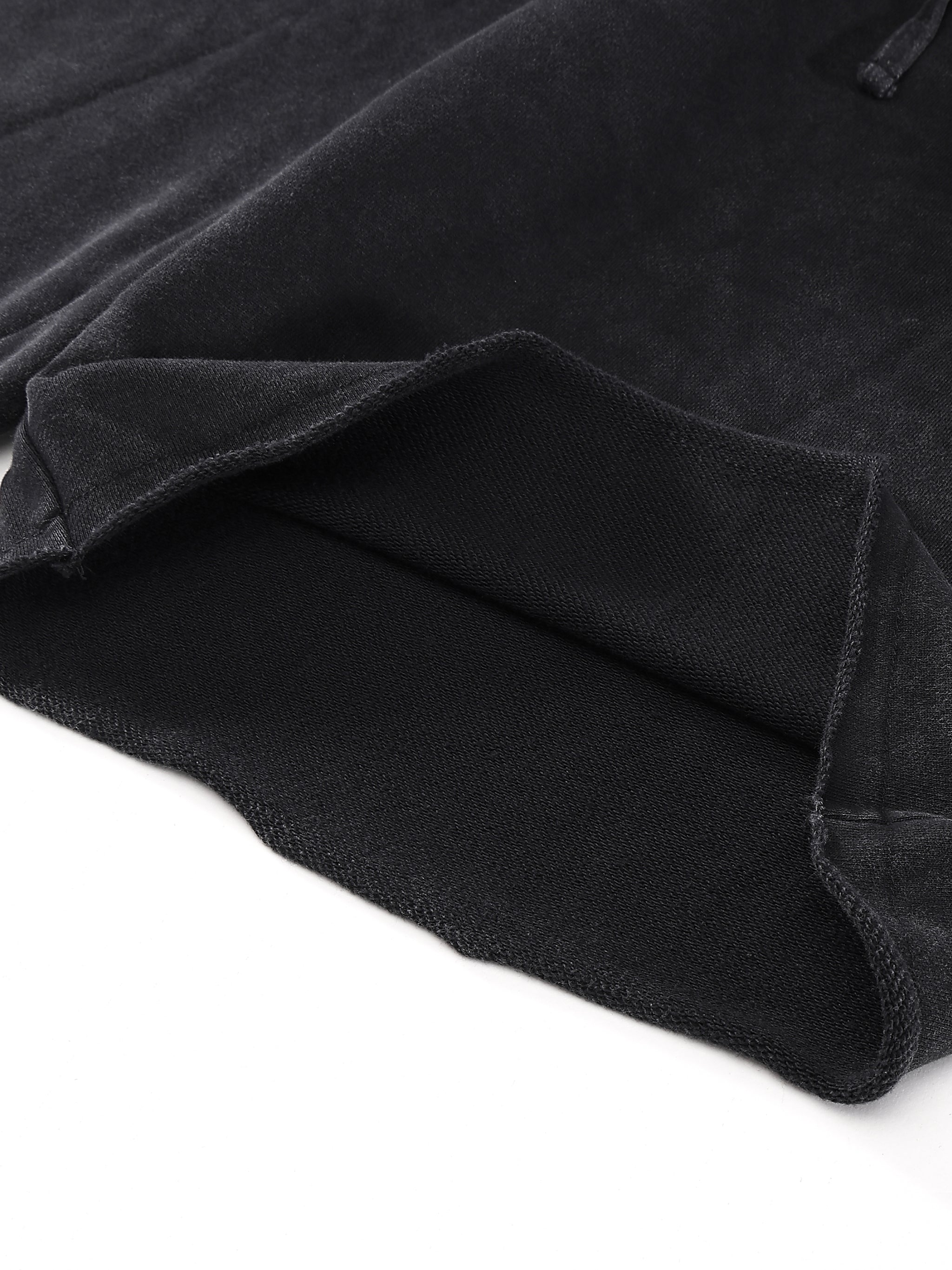 Snow Washed Raw Hem Shorts fabric detail view 3