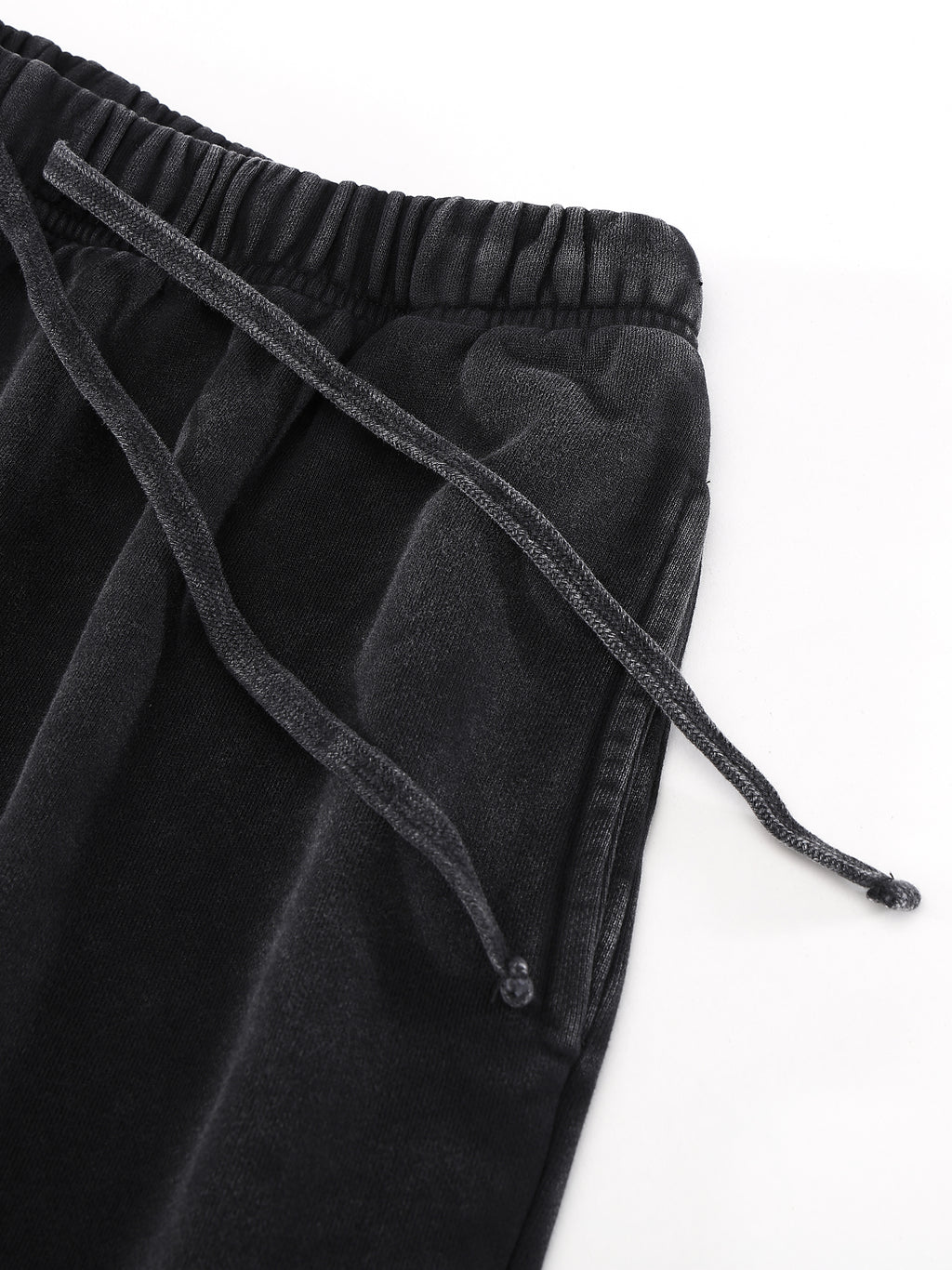 Snow Washed Raw Hem Shorts fabric detail view 4