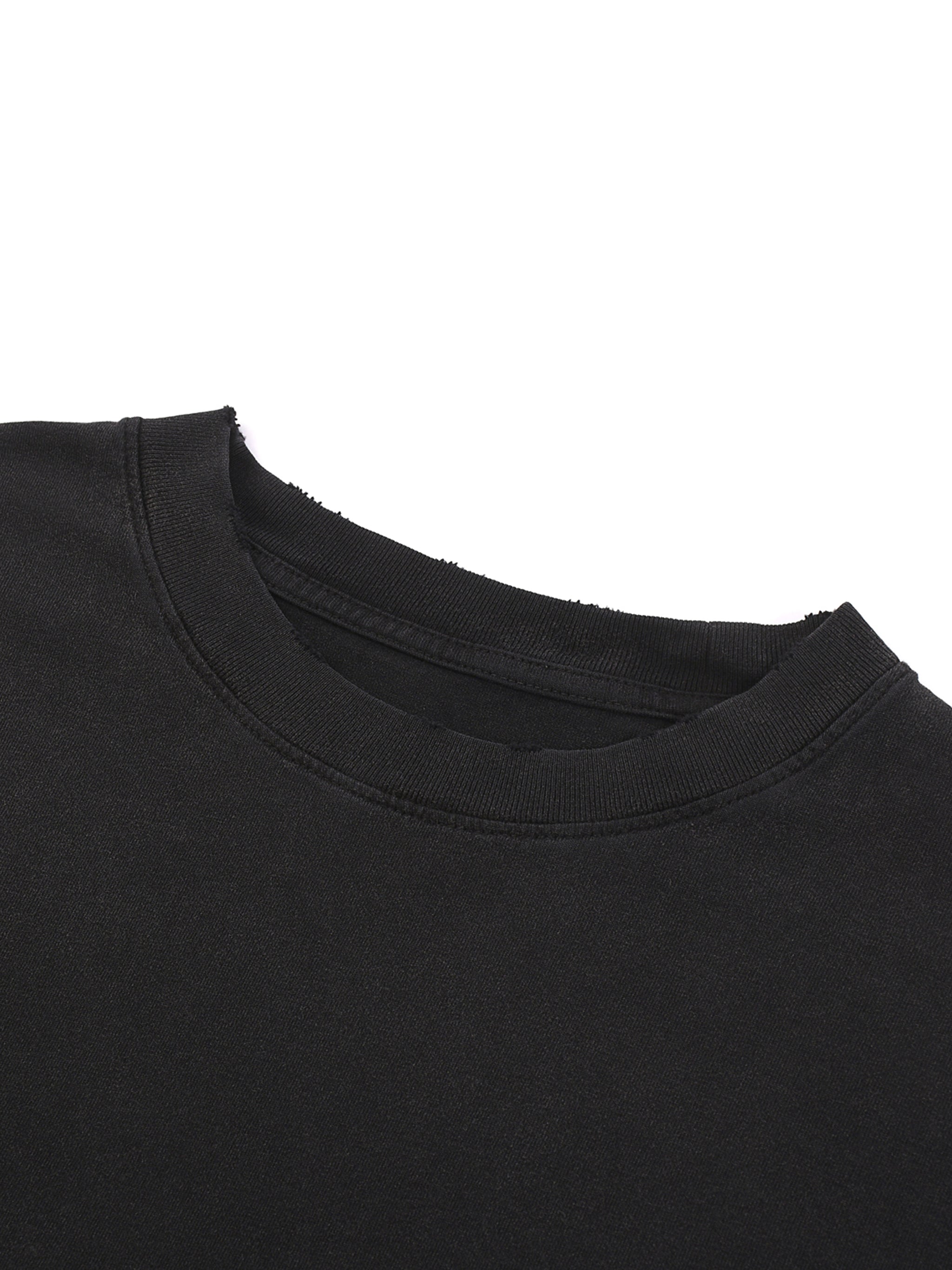 Snow Washed Raw-Hem T-Shirt fabric detail view 1