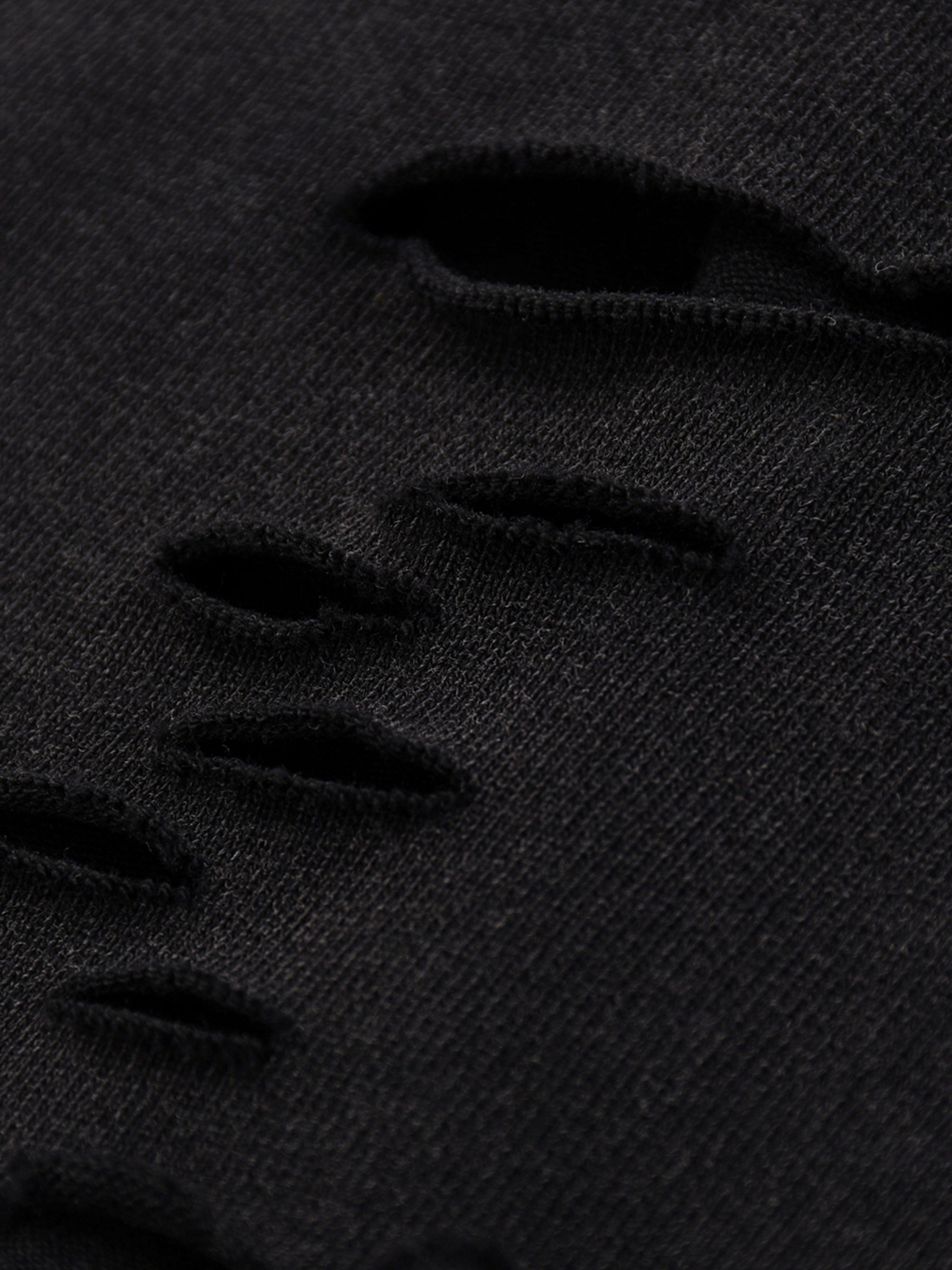 Snow Washed Raw-Hem T-Shirt fabric detail view 5