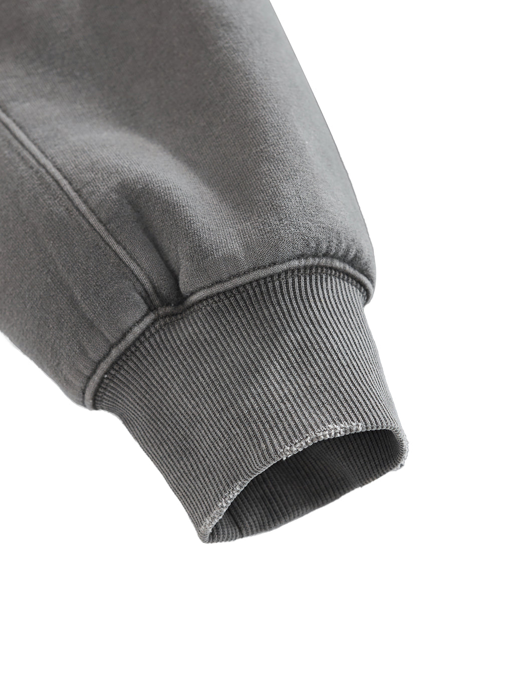 Frayed Enzyme Washed Fleece Hoodie fabric detail view 2