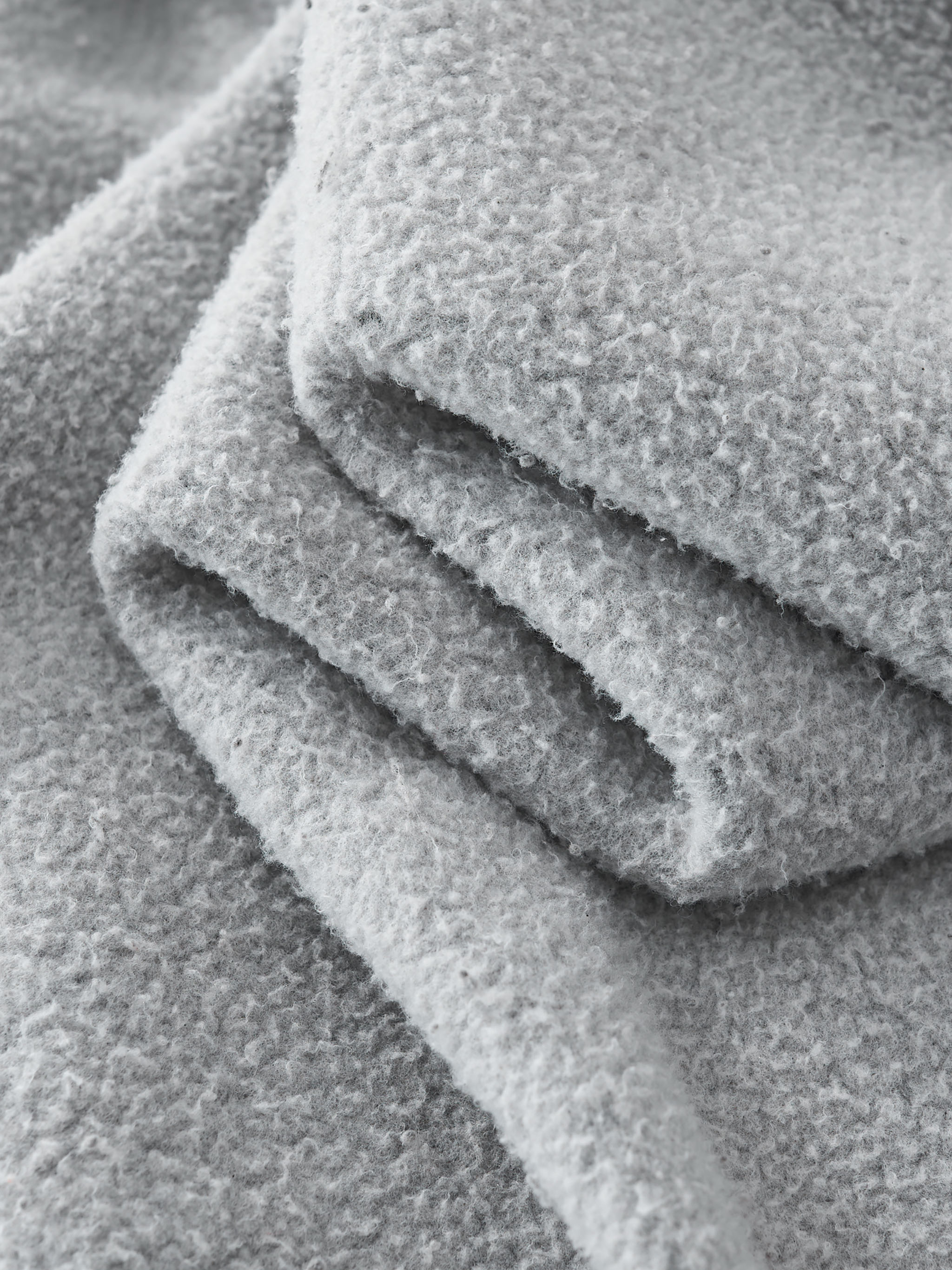 Frayed Enzyme Washed Fleece Hoodie fabric detail view 5