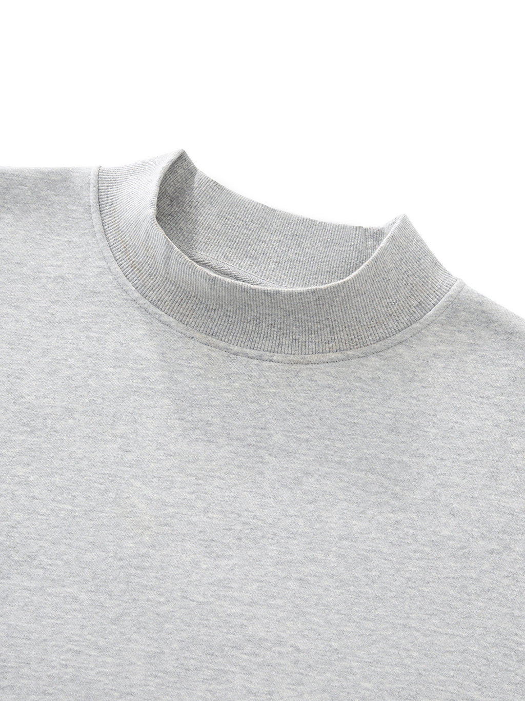 Essential Fleece Mock-Neck Crew Sweatshirt fabric detail view 1