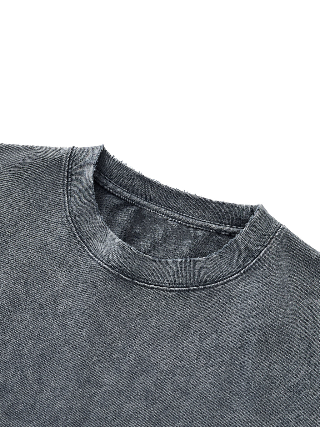Snow Wash Raw-Hem Boxy T-shirt fabric detail view 1