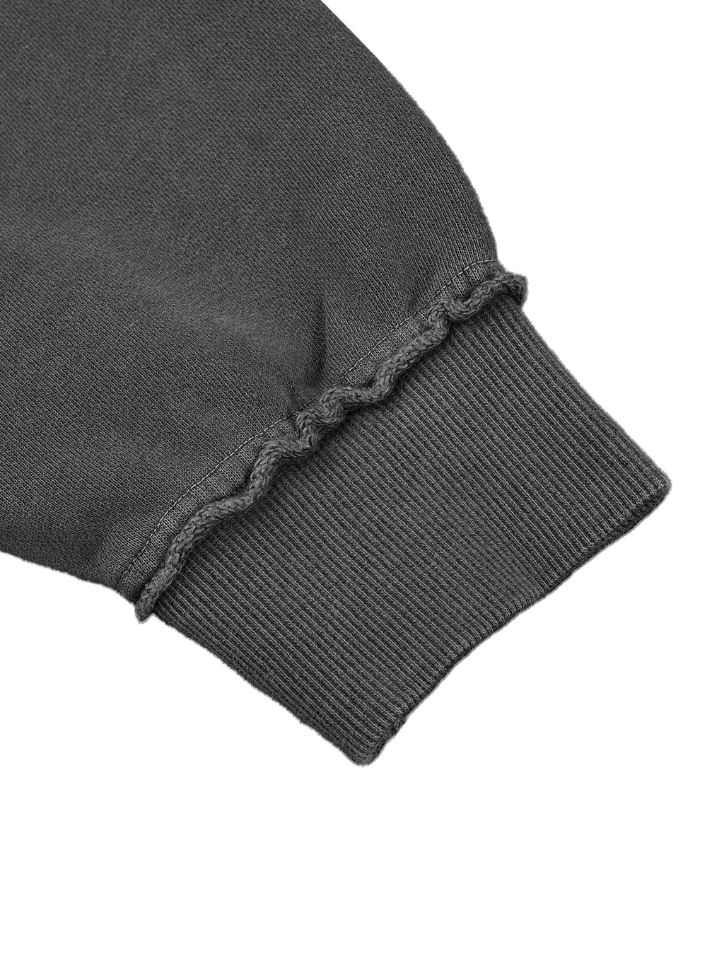 Snow Washed Raw Edge Double Layered Hoodie fabric detail view 1