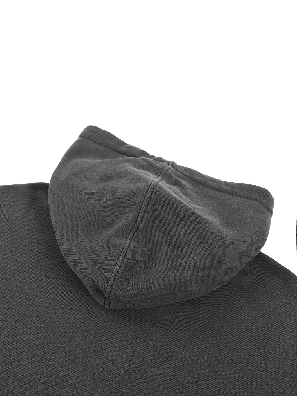 Snow Washed Raw Edge Double Layered Hoodie fabric detail view 3