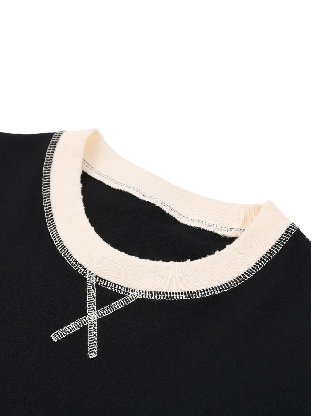 Contrast-Stitched Cotton T-Shirt fabric detail view 4