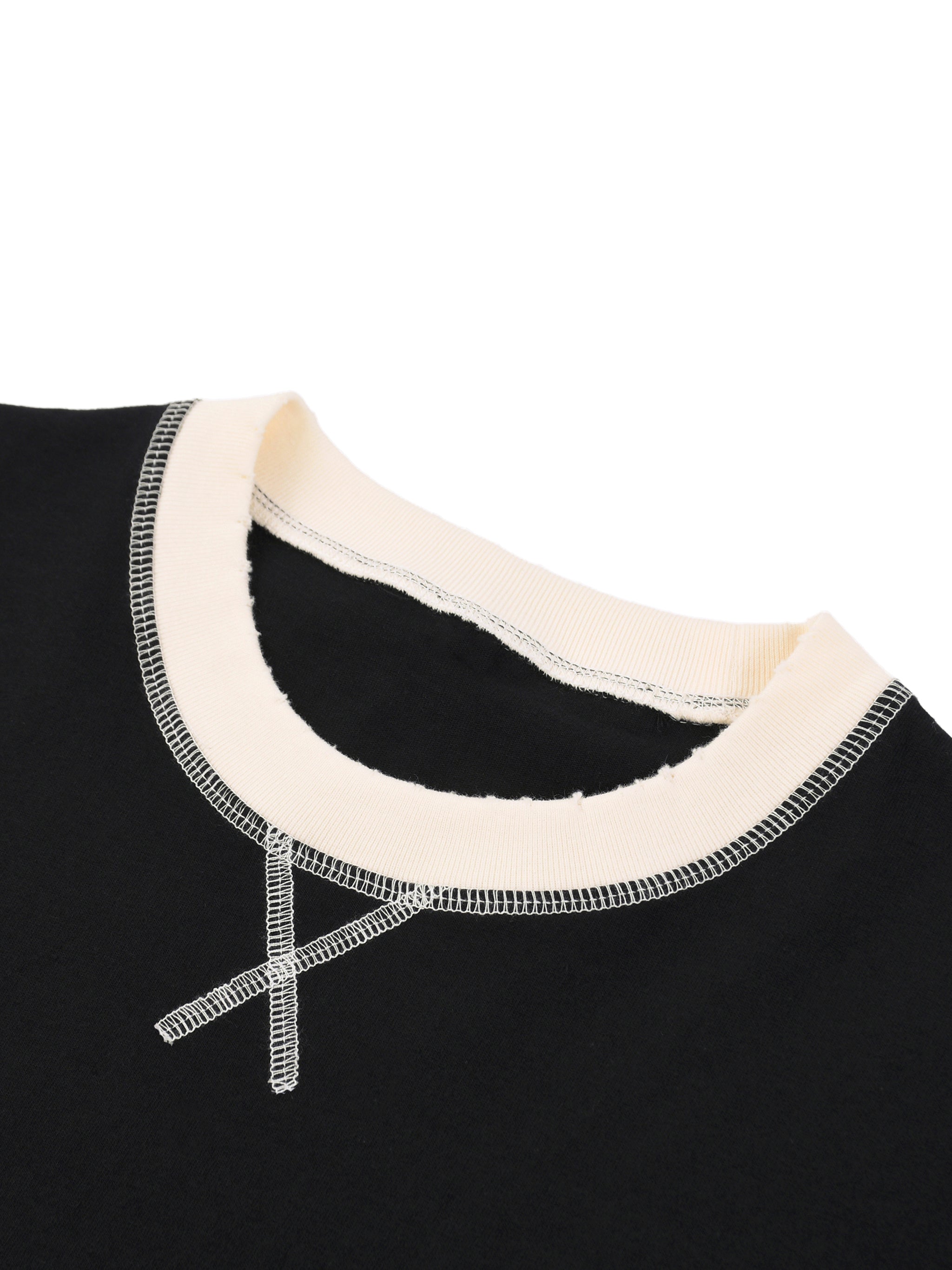 Contrast-Stitched Cotton T-Shirt fabric detail view 4