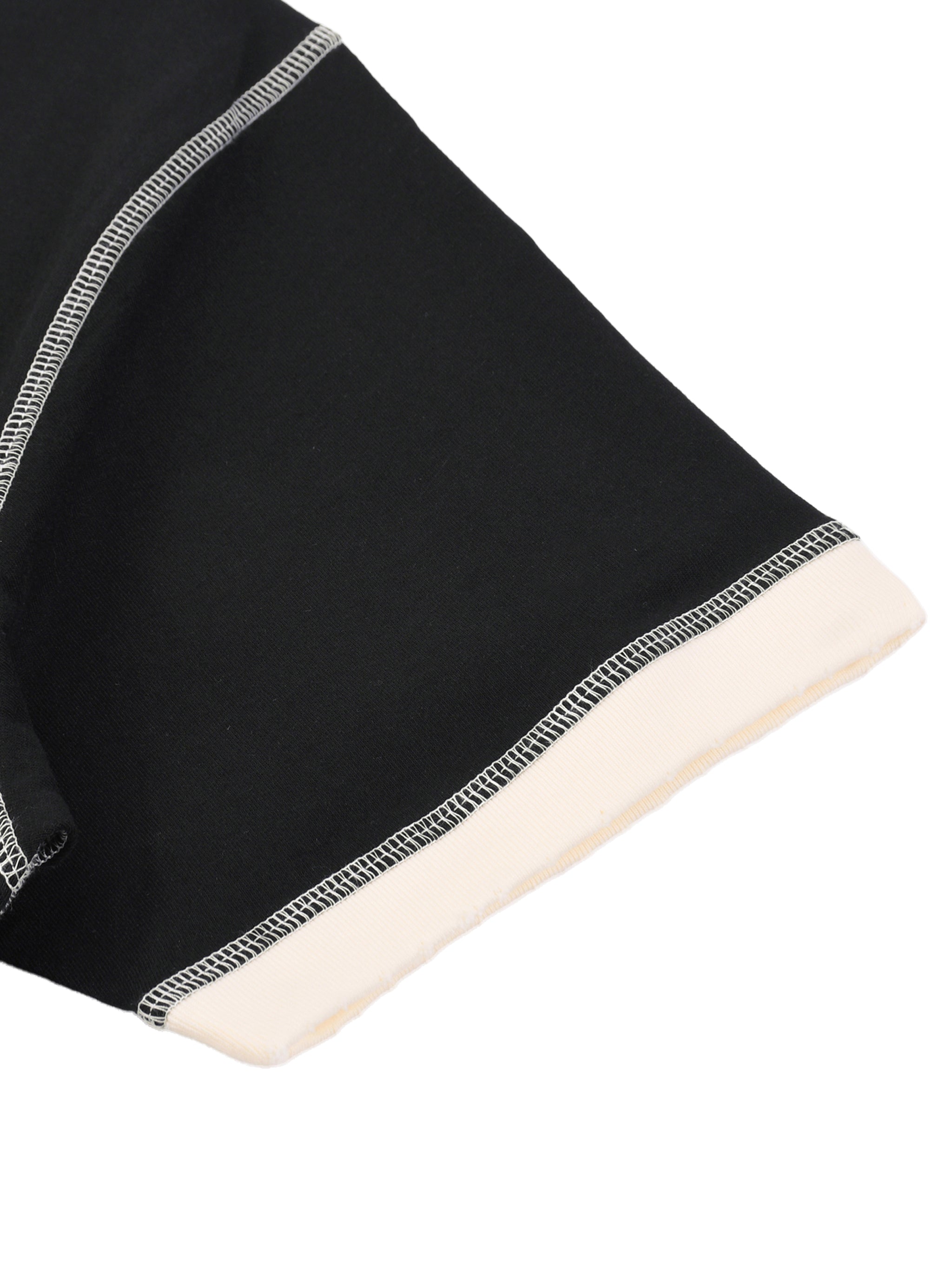 Contrast-Stitched Cotton T-Shirt fabric detail view 1