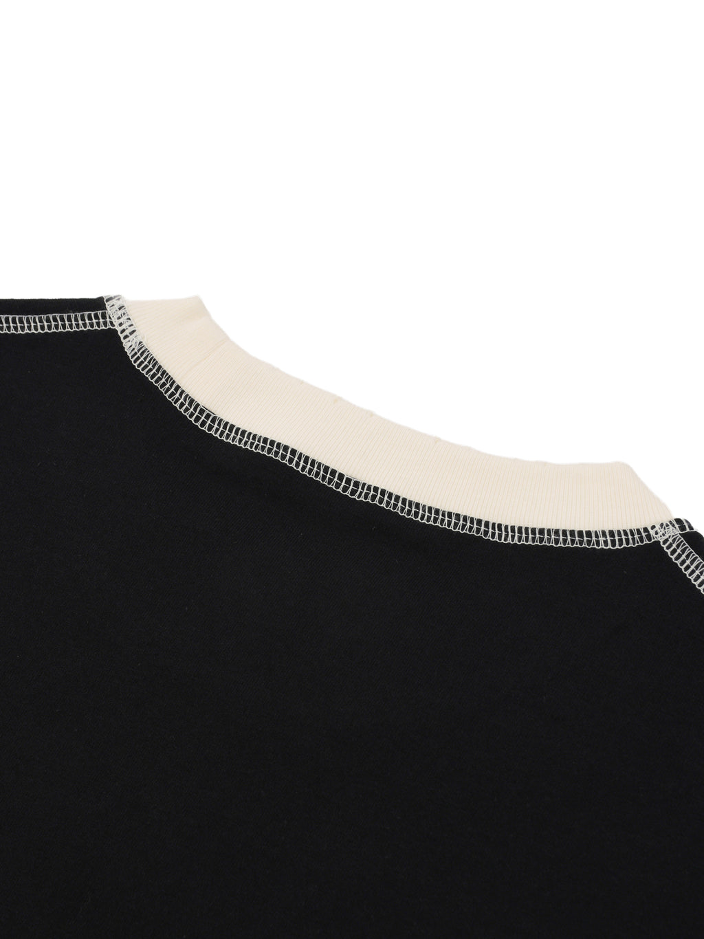 Contrast-Stitched Cotton T-Shirt fabric detail view 3