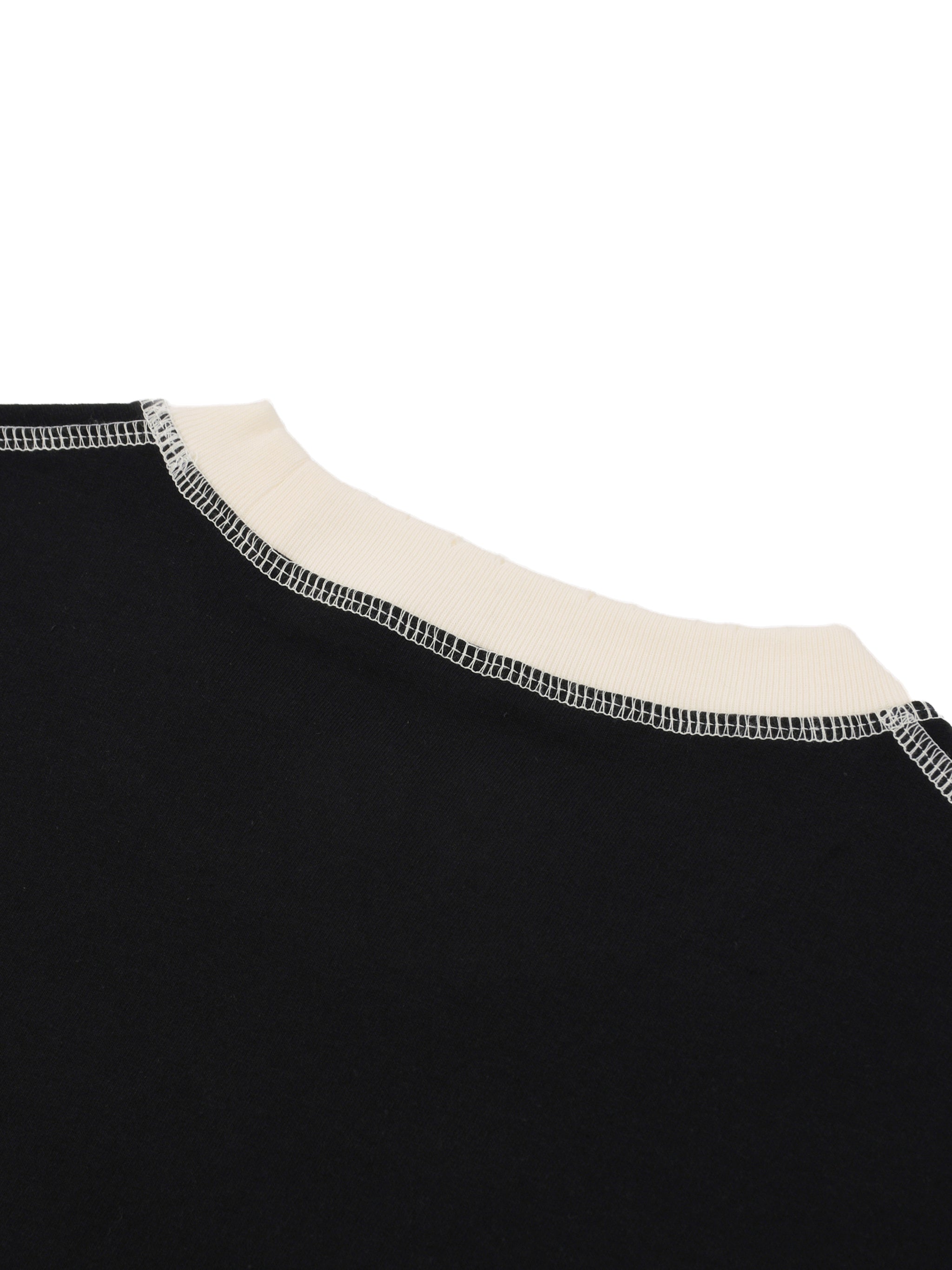 Contrast-Stitched Cotton T-Shirt fabric detail view 3