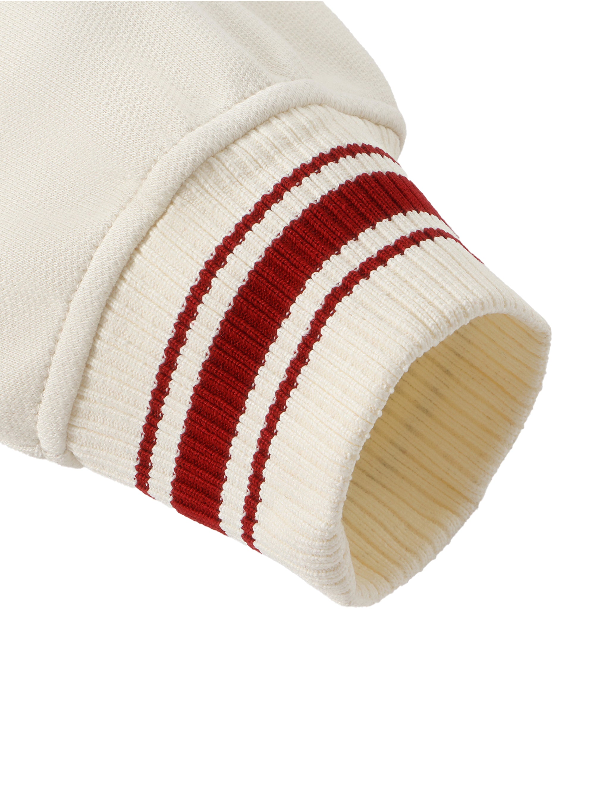 Contrast Raglan Sleeve Baseball Jacket fabric detail view 3