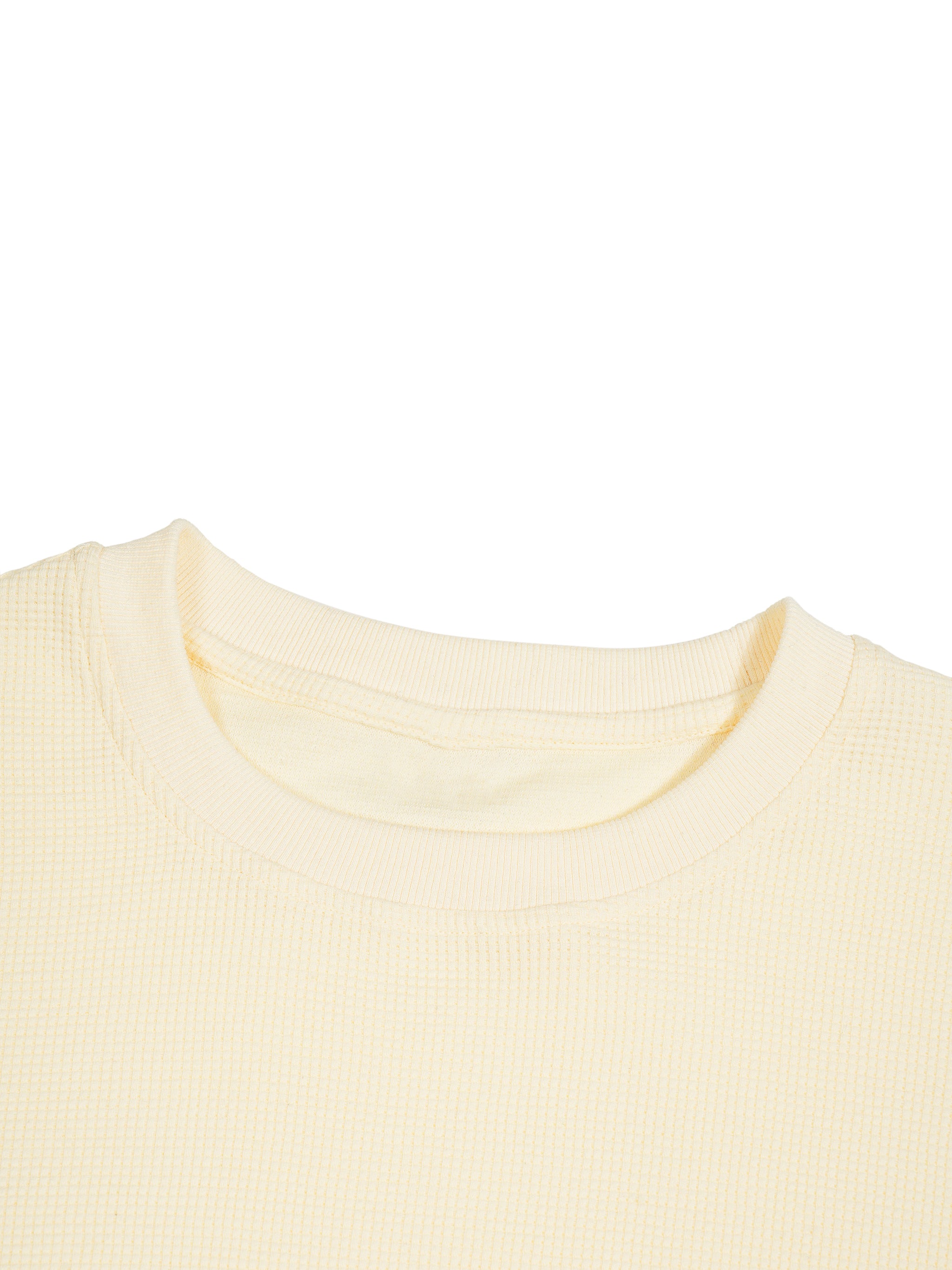 Unisex Waffle Raw Edge T-Shirt fabric detail view 1