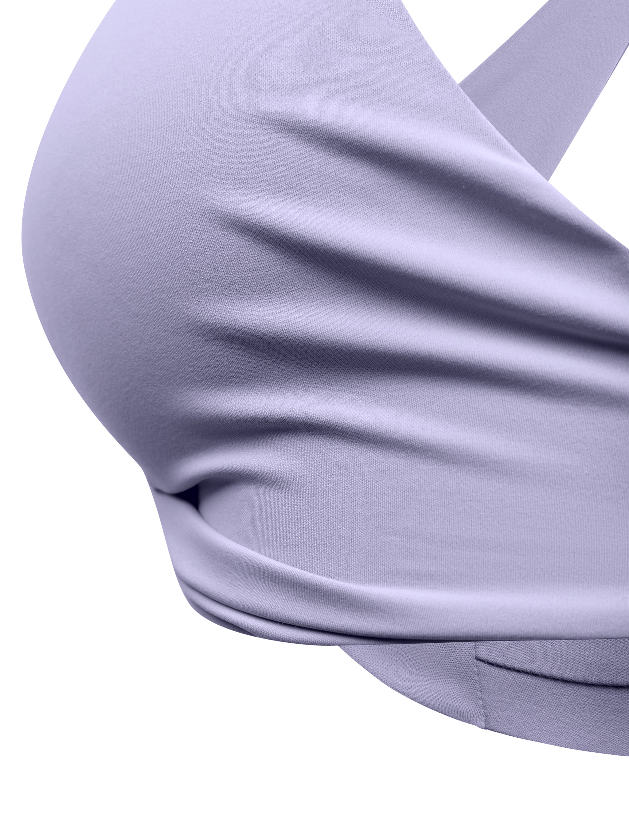 Women's Pleated Halter Sports Bra fabric detail view 5