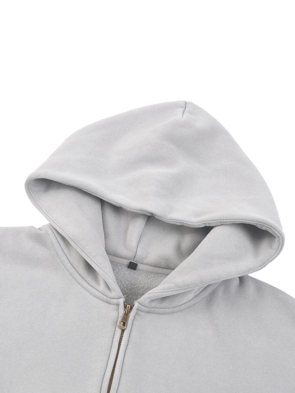 Sunfade Two-way Zipper Boxy Fleece Hoodie fabric detail view 1