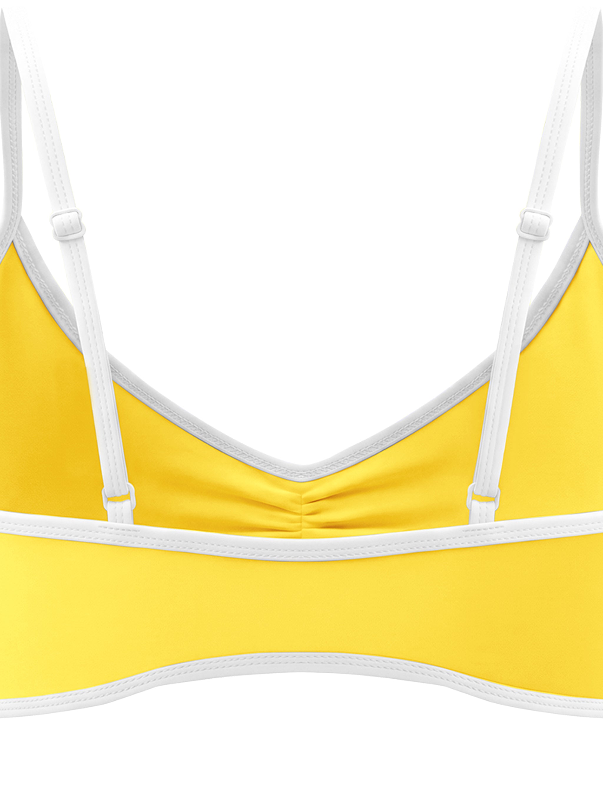 Women's Color Block Ruched V-Neck Sports Bra fabric detail view 2