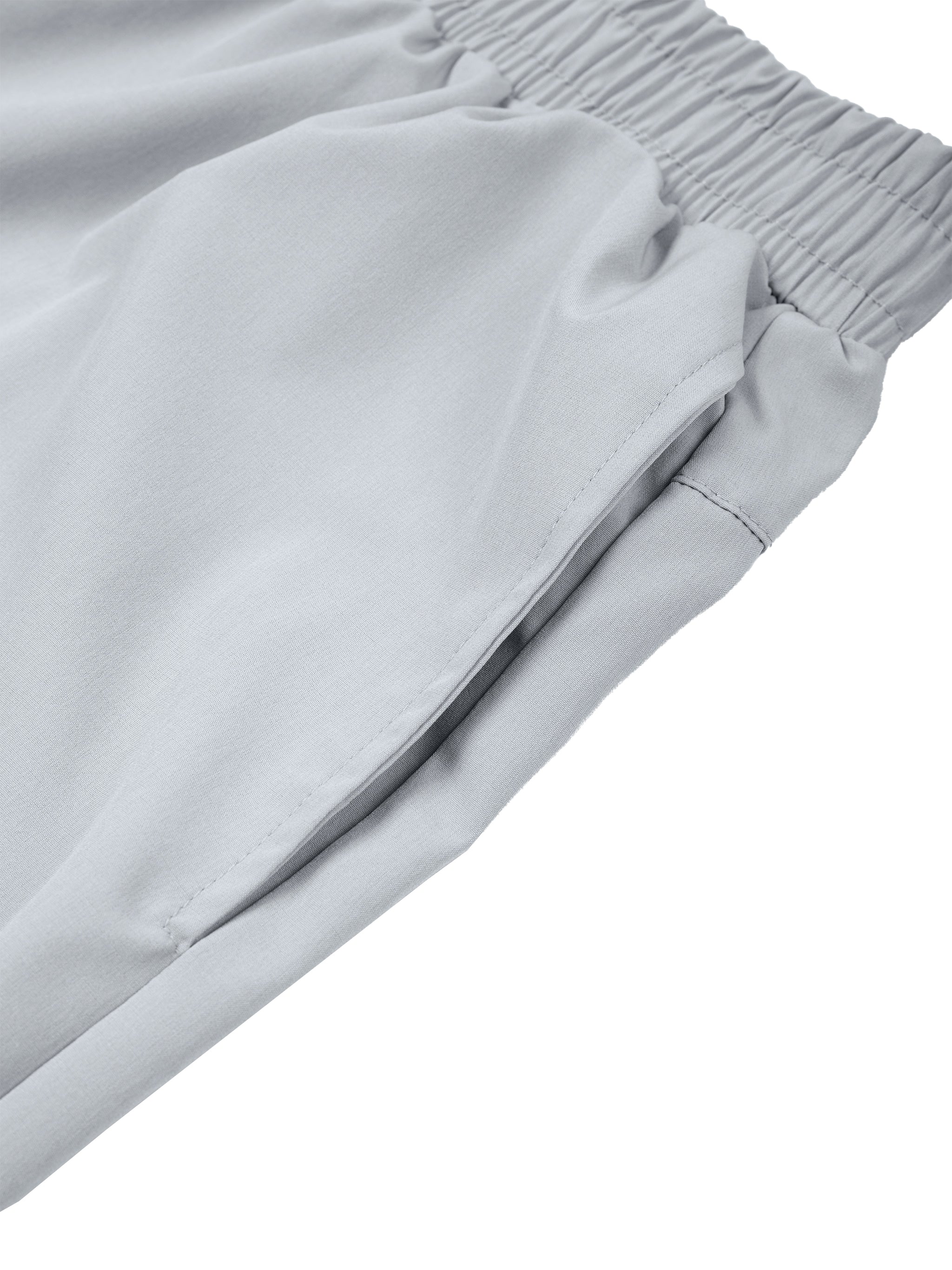 Men’s Solid Elastic Waist Shorts fabric detail view 3