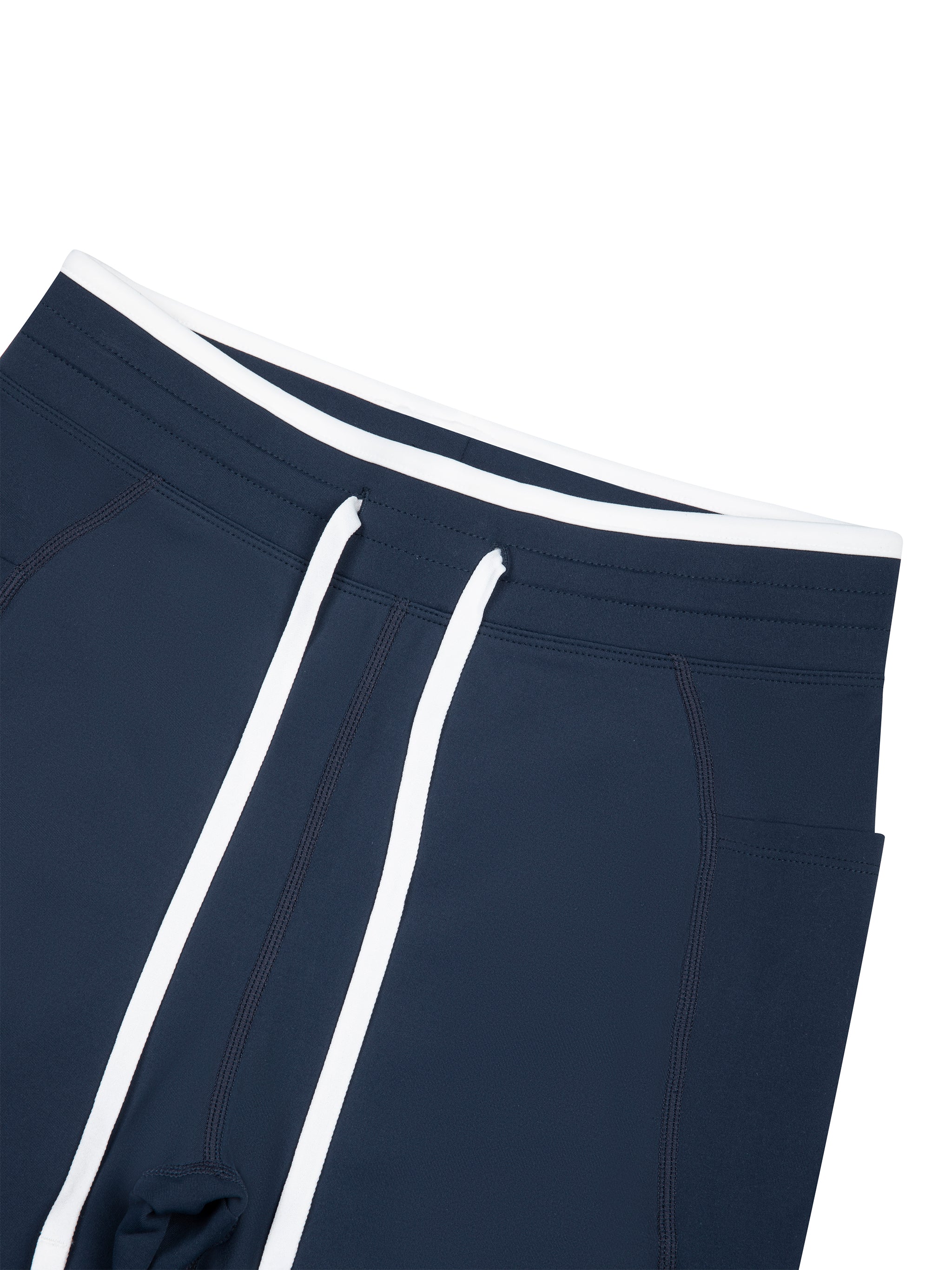 Women's High Rise Color Block Yoga Shorts fabric detail view 1