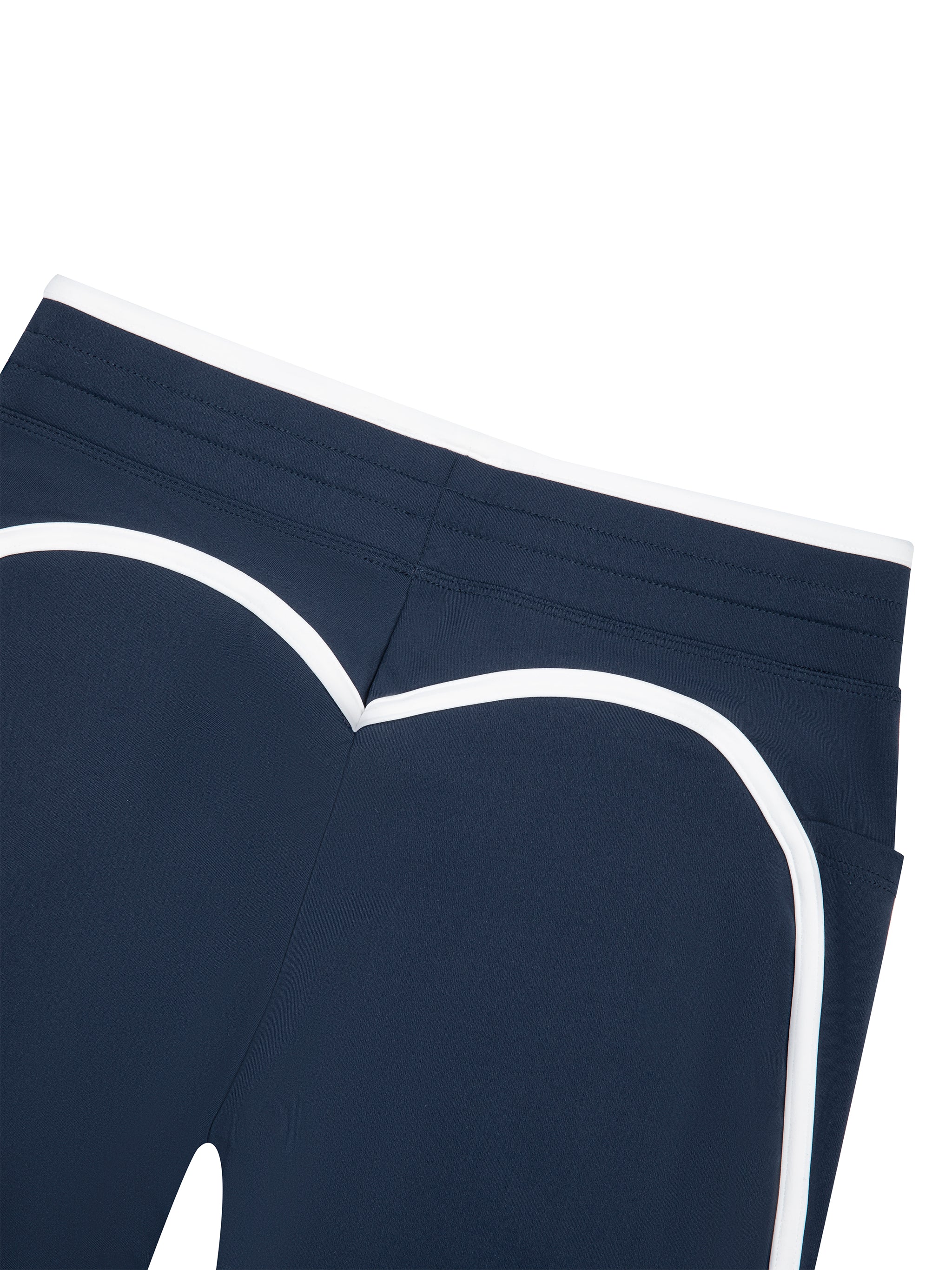 Women's High Rise Color Block Yoga Shorts fabric detail view 2