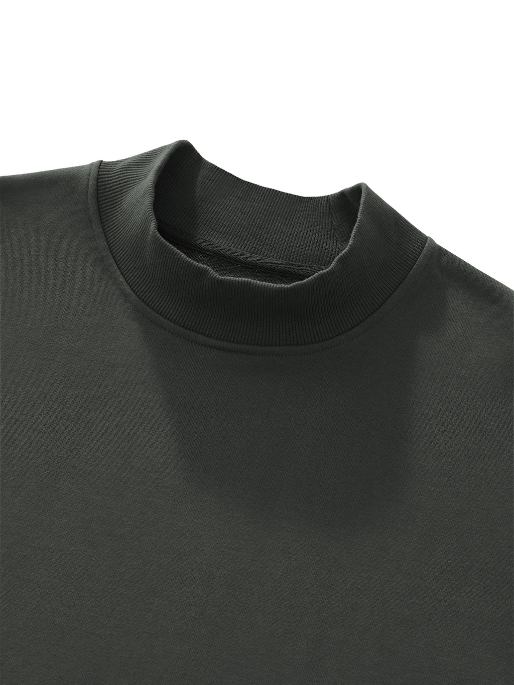 Unisex Mock Neck Raw Edge Boxy Sweatshirt fabric detail view 1