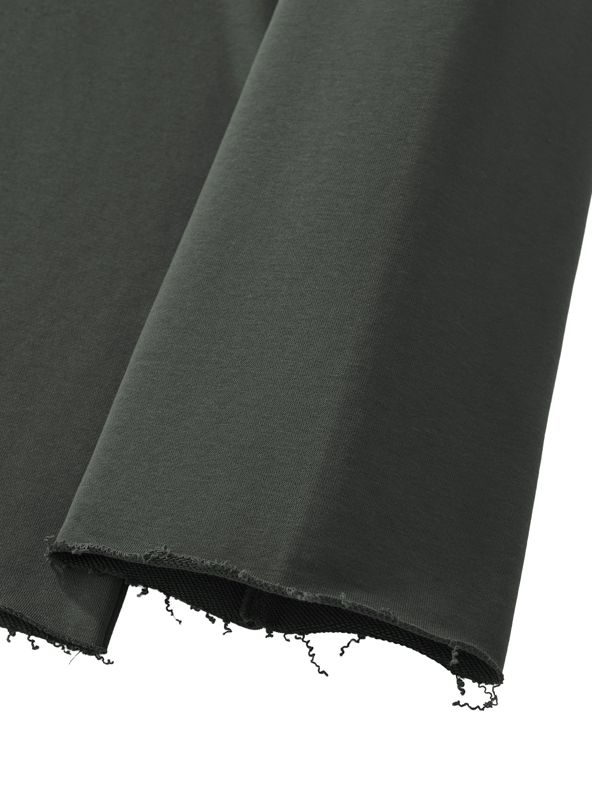Unisex Mock Neck Raw Edge Boxy Sweatshirt fabric detail view 3