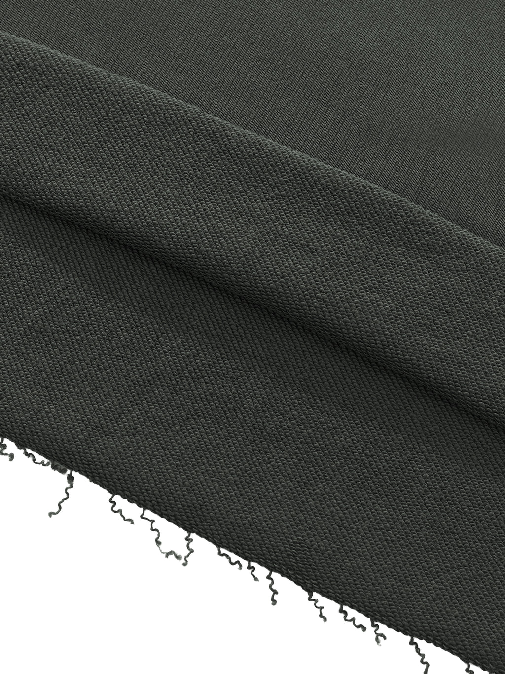 Unisex Mock Neck Raw Edge Boxy Sweatshirt fabric detail view 4