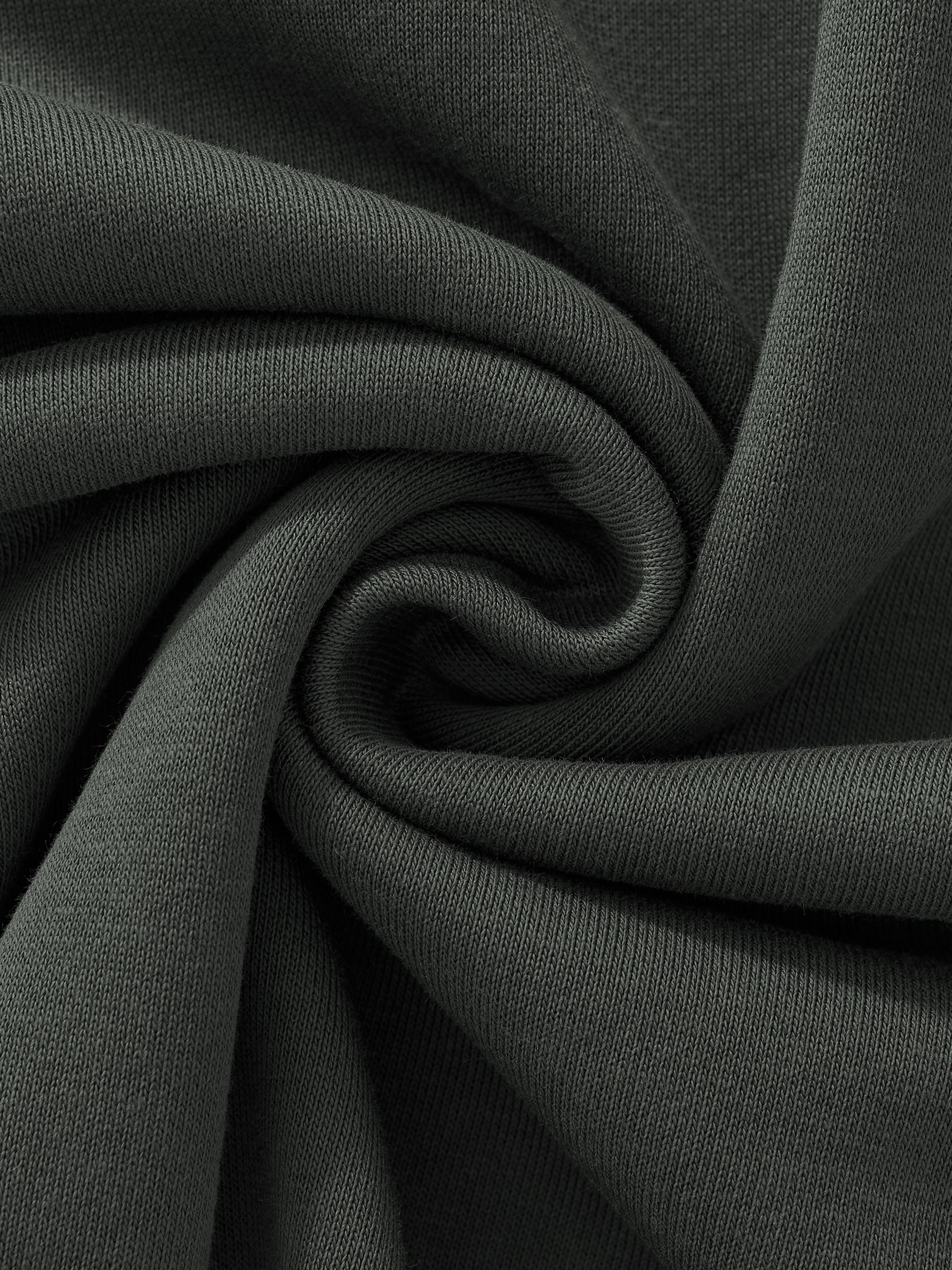 Unisex Mock Neck Raw Edge Boxy Sweatshirt fabric detail view 6