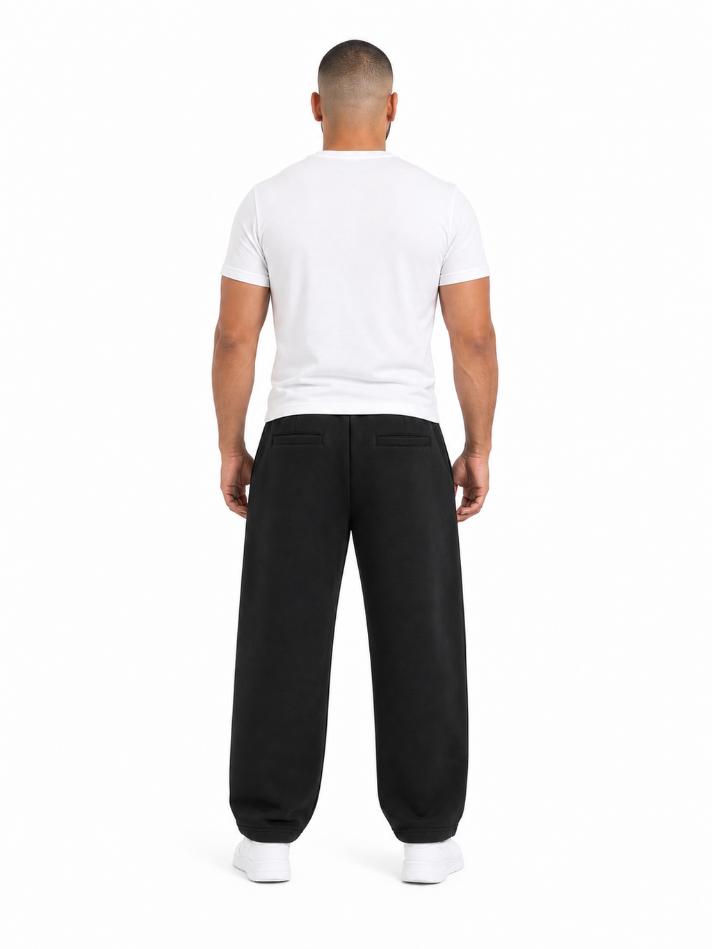Mens Barrel Leg Sweatpants back model view