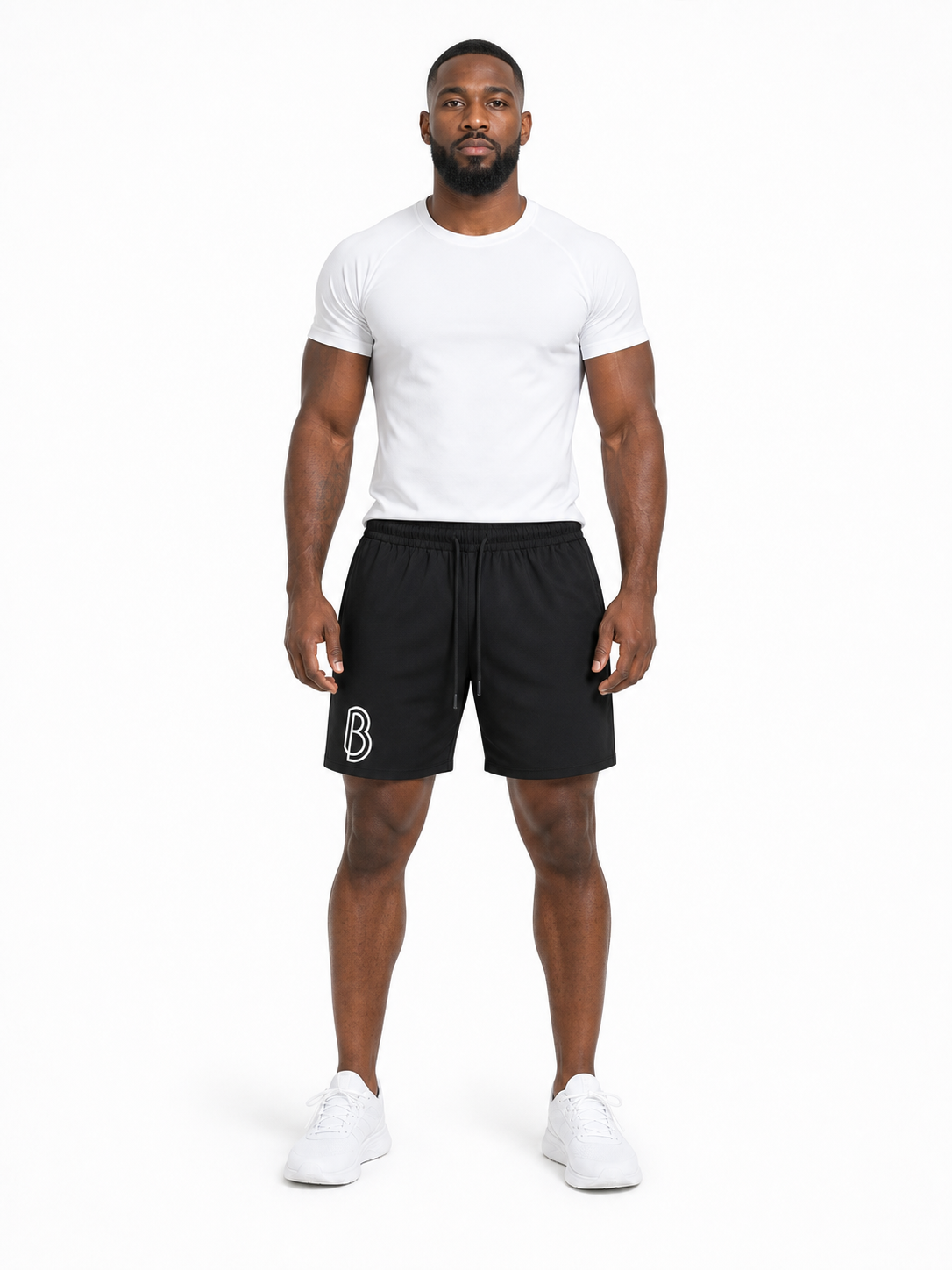 Men’s Drawstring Shorts front model view