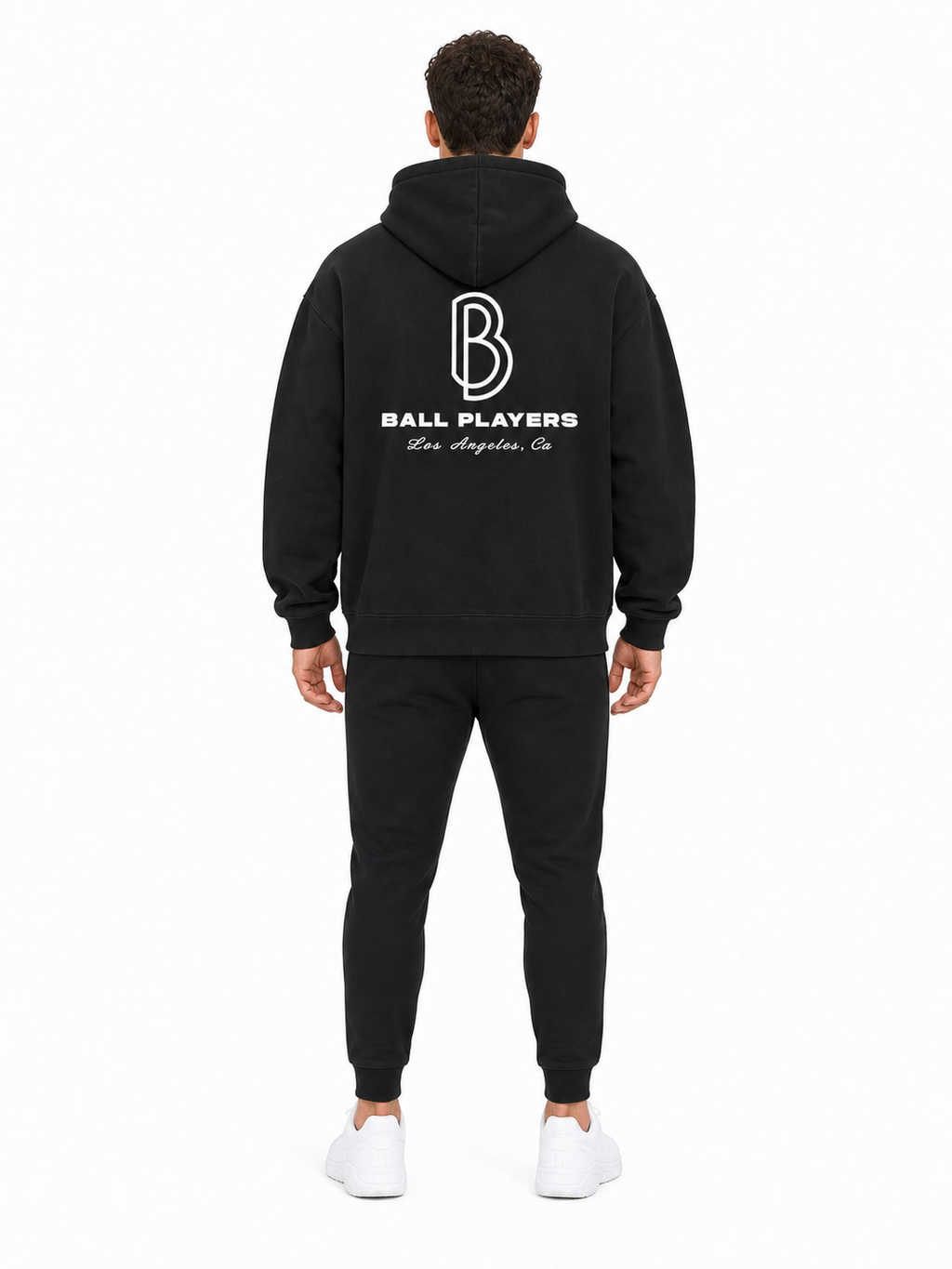 Oversize Fleeced Hoodie back model view