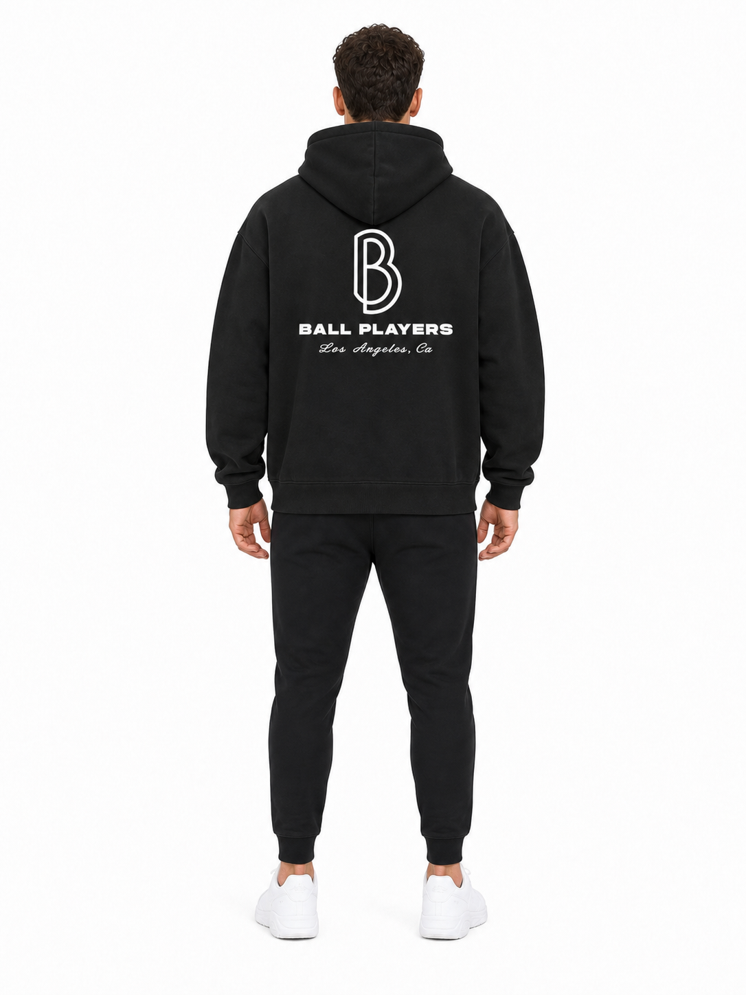 Oversize Fleeced Hoodie back model view