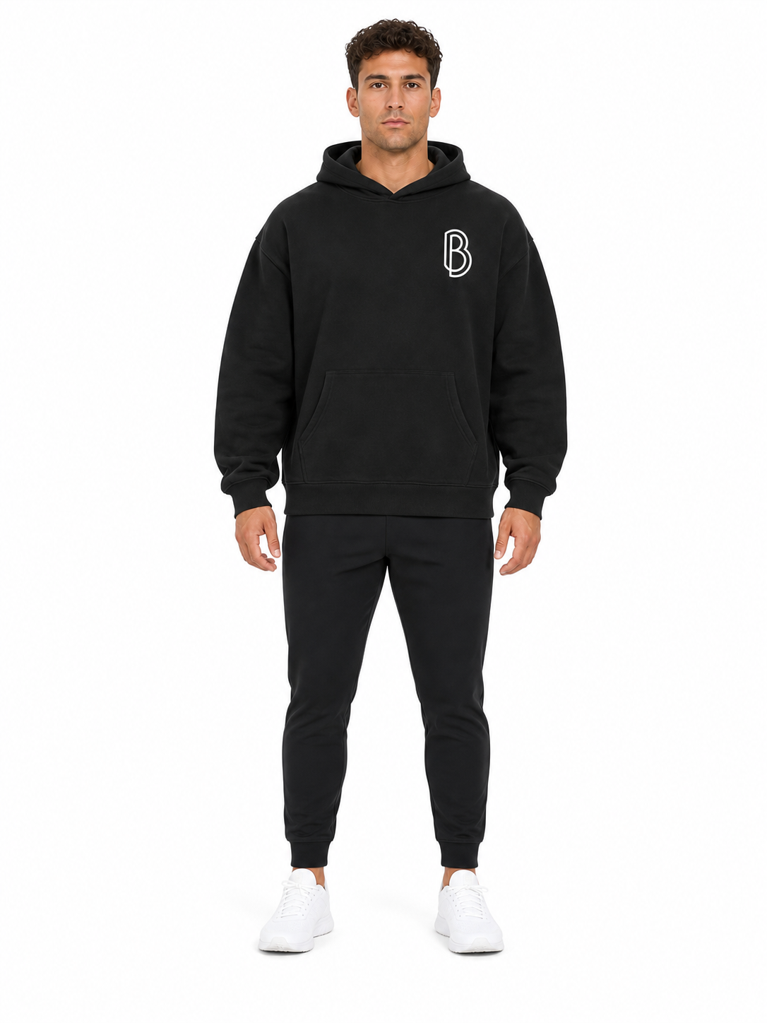Oversize Fleeced Hoodie front model view