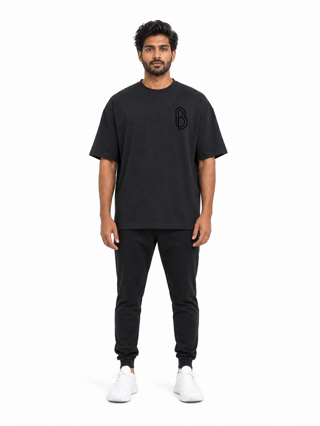 Oversized Drop Shoulder T-Shirt front model view