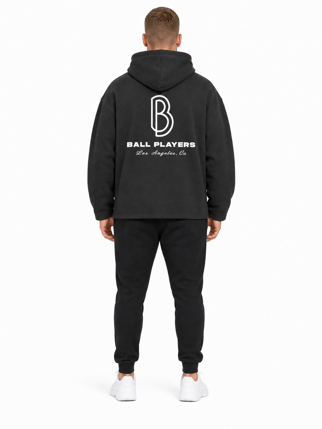 Oversized Fleece Hoodie back model view