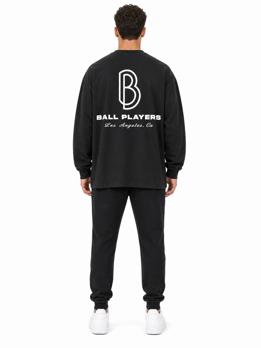 Oversized Mens Long Sleeve T-Shirt back model view