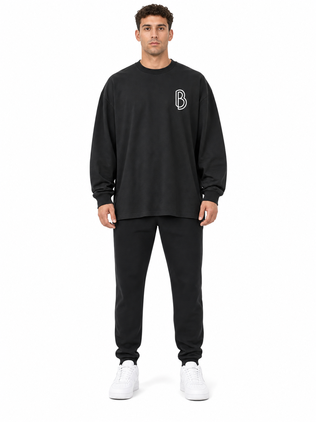 Oversized Mens Long Sleeve T-Shirt front model view