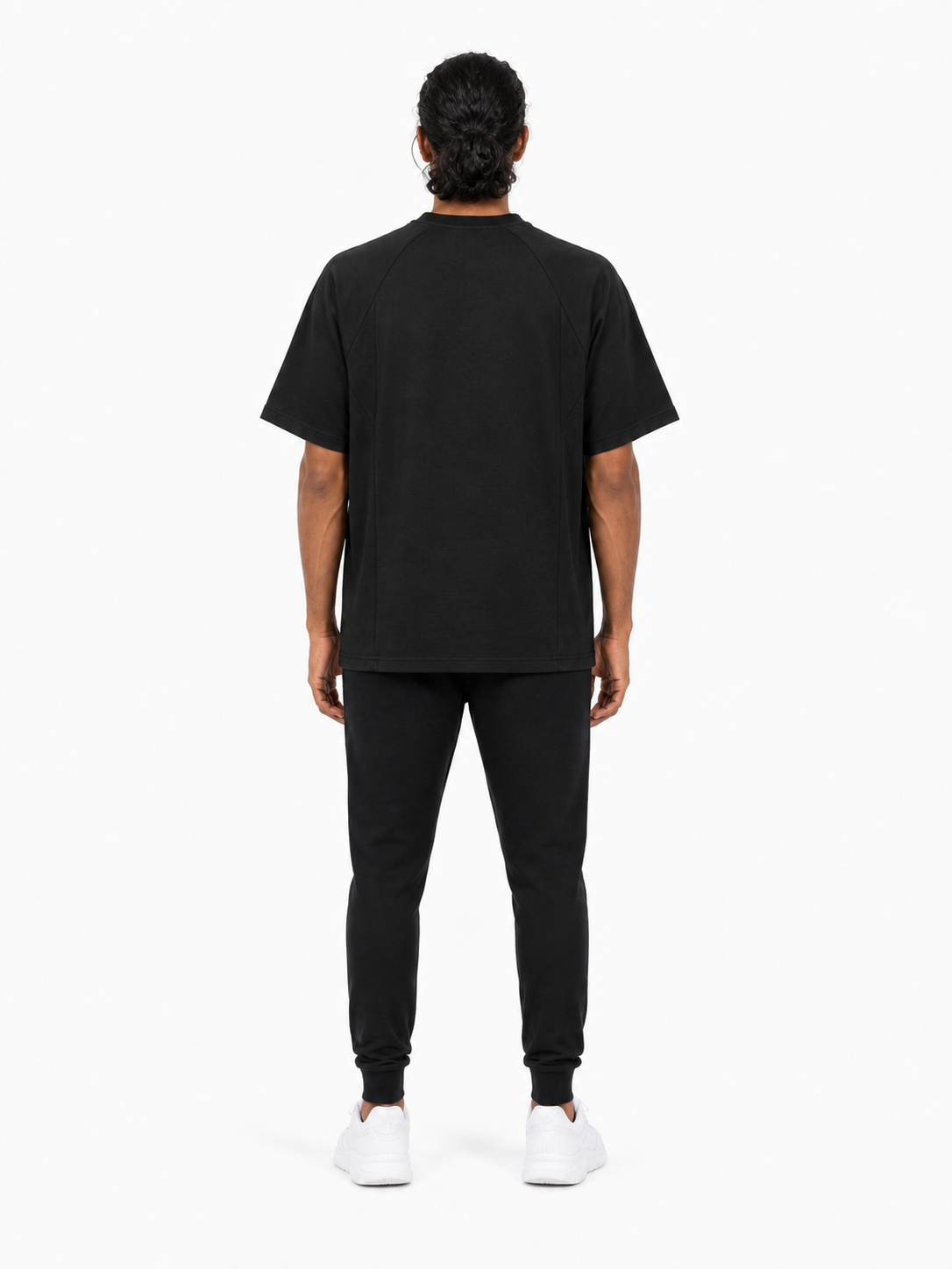 Oversized Paneled Raglan T-Shirt back model view
