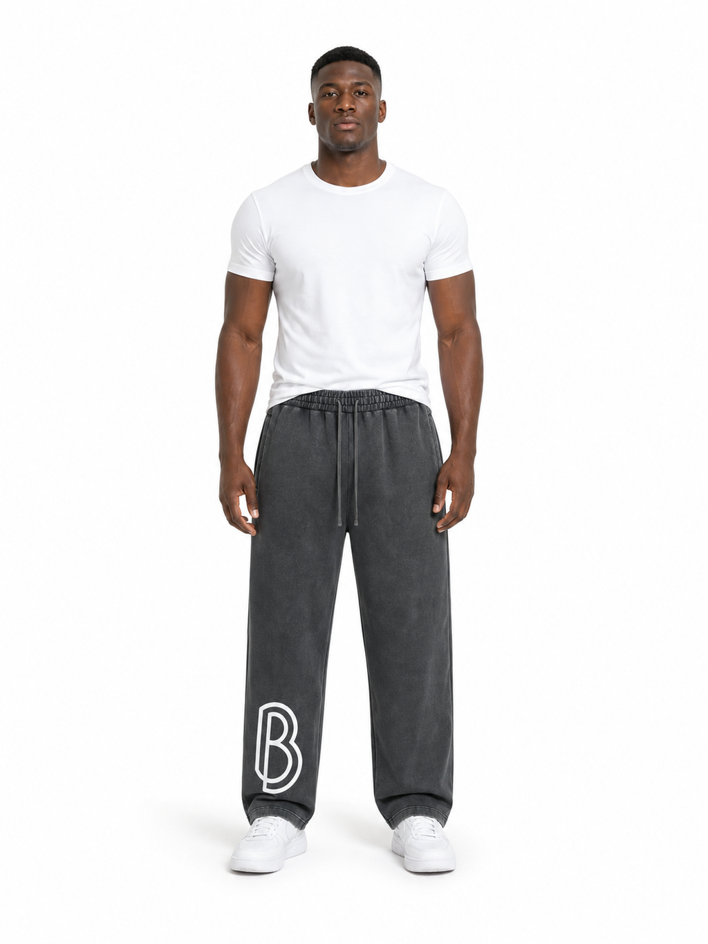 Snow Wash Heavyweight Sweatpants front model view