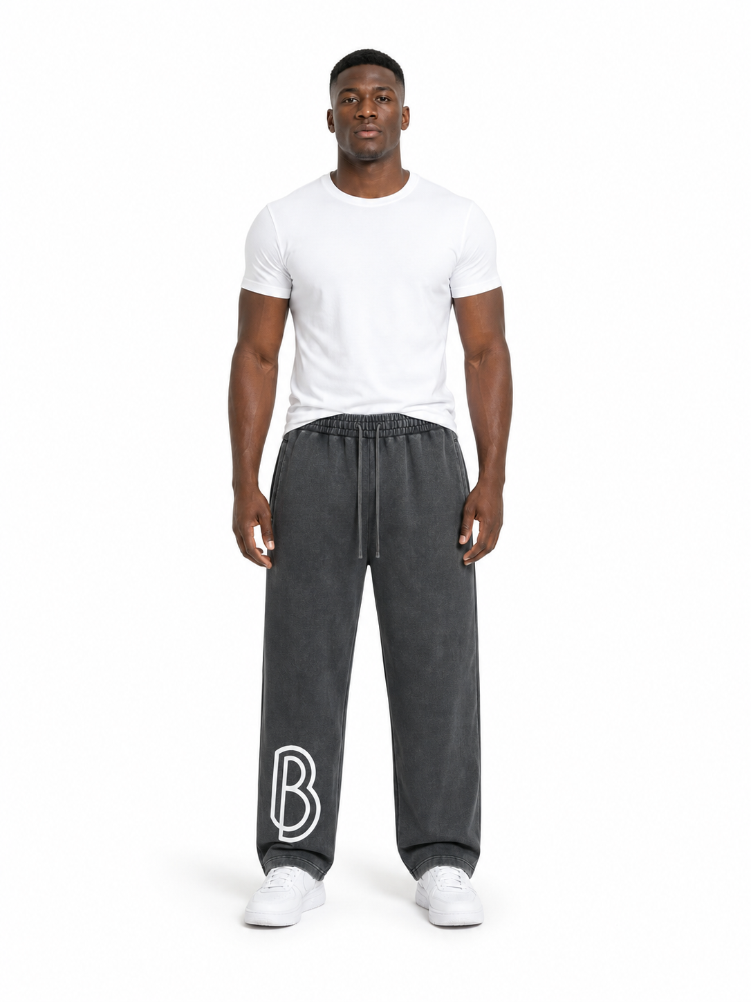 Snow Wash Heavyweight Sweatpants front model view