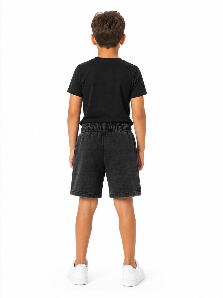 Snow Washed Kids’ Shorts back model view