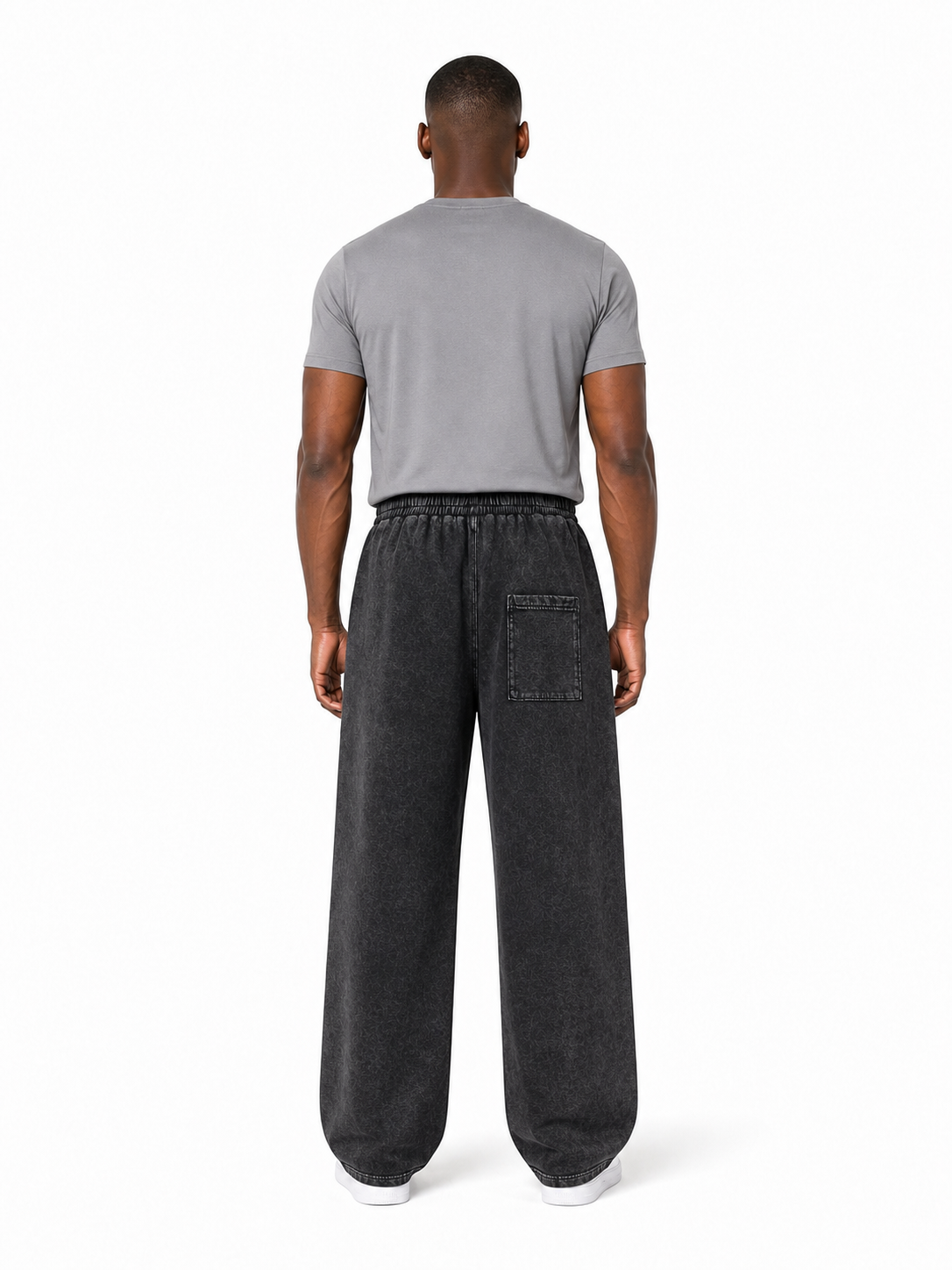 Snow Washed Straight Leg Pants back model view