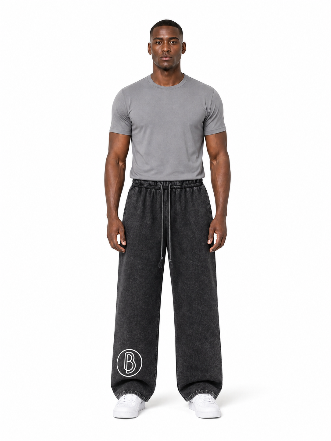 Snow Washed Straight Leg Pants front model view