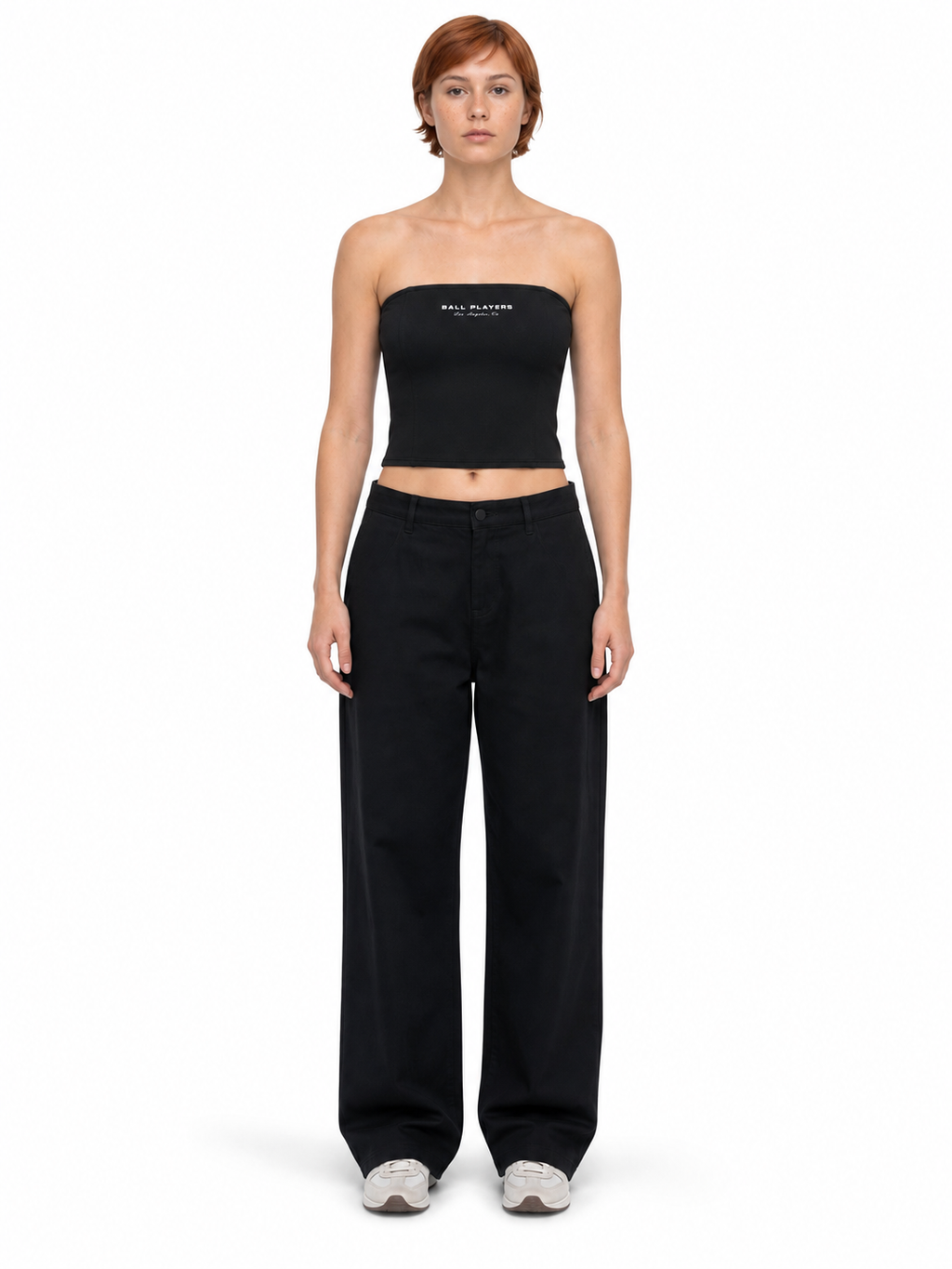Women's  Cropped Tube Top front model view