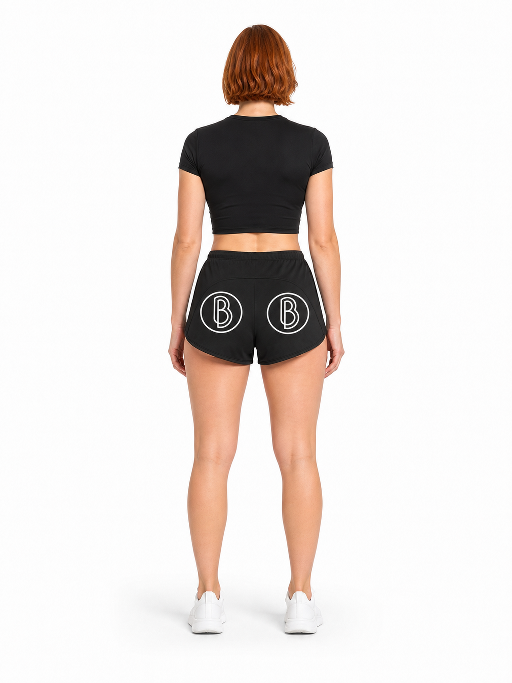 Women's Drawstring Shorts back model view