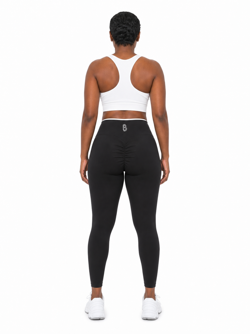 Women's High-Waisted Yoga Leggings back model view