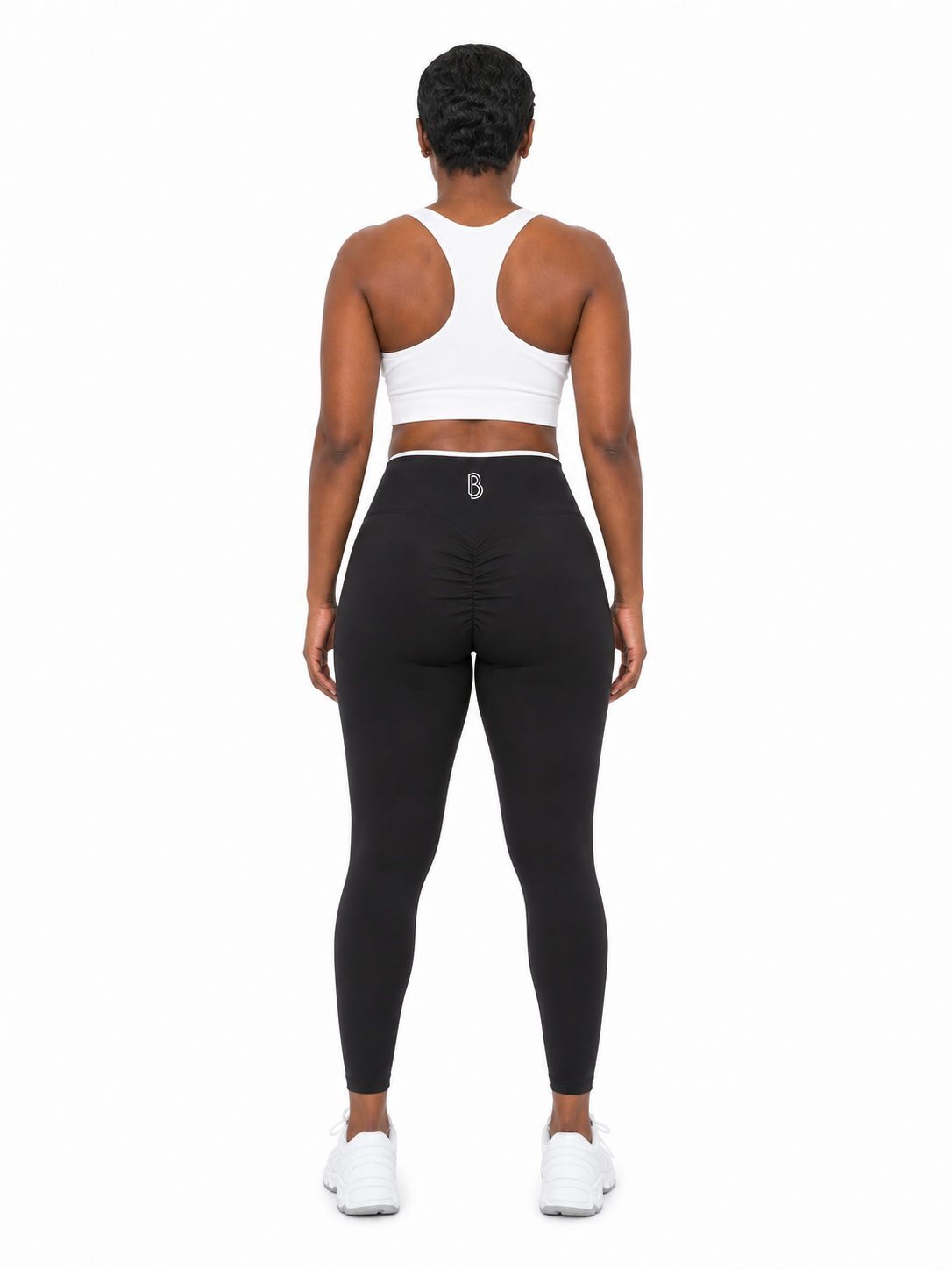 Women's High-Waisted Yoga Leggings back model view