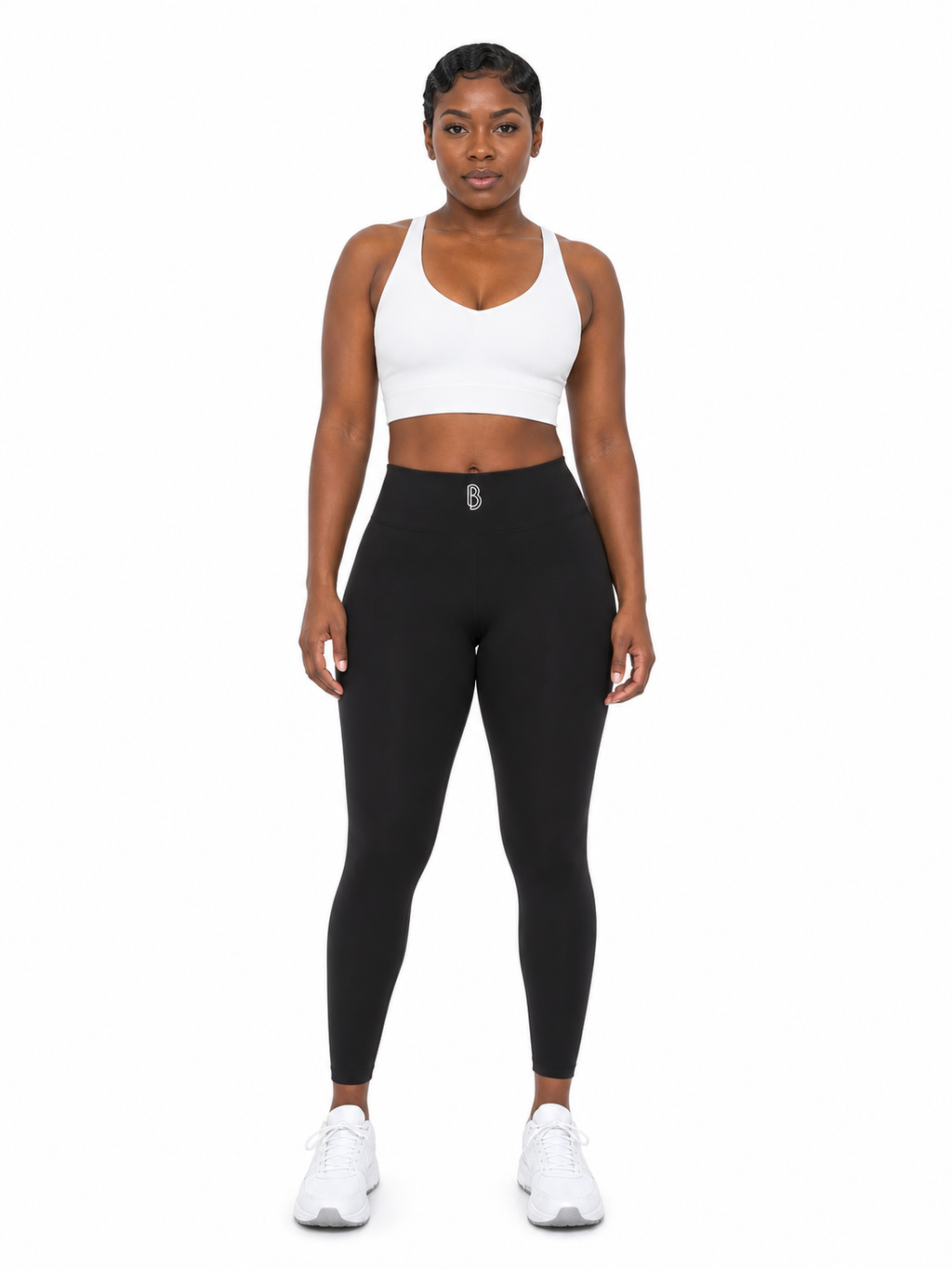 Women's High-Waisted Yoga Leggings front model view