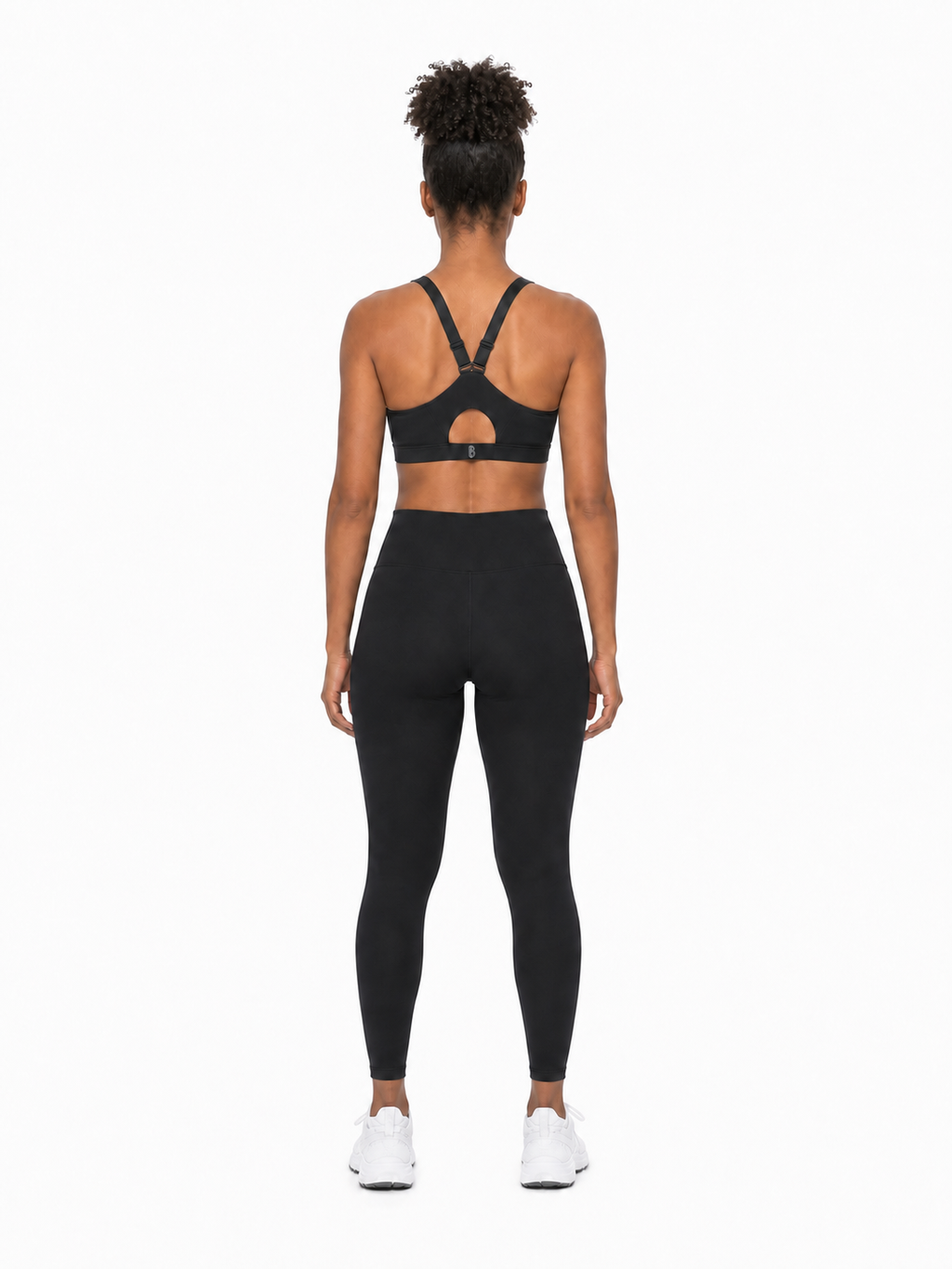 Women's Tight Cropped Sports Bra back model view